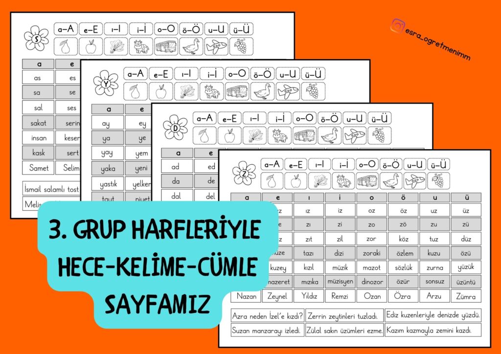 Hece Tablosu Grup Harflerle