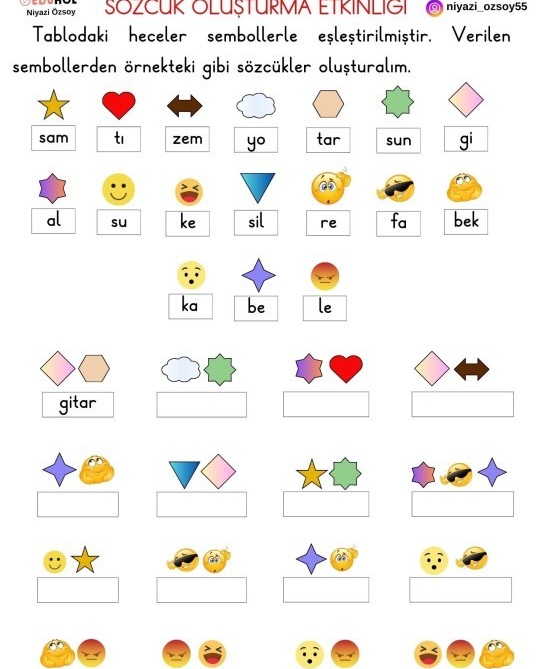 Karışık Hecelerden Kelime Oluşturma