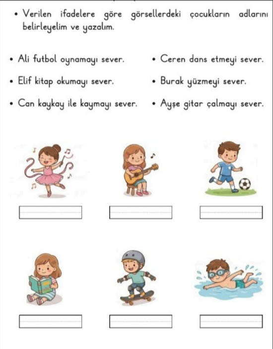 Oku Anla Eşleştir Cümle Çocuk Eşleştir