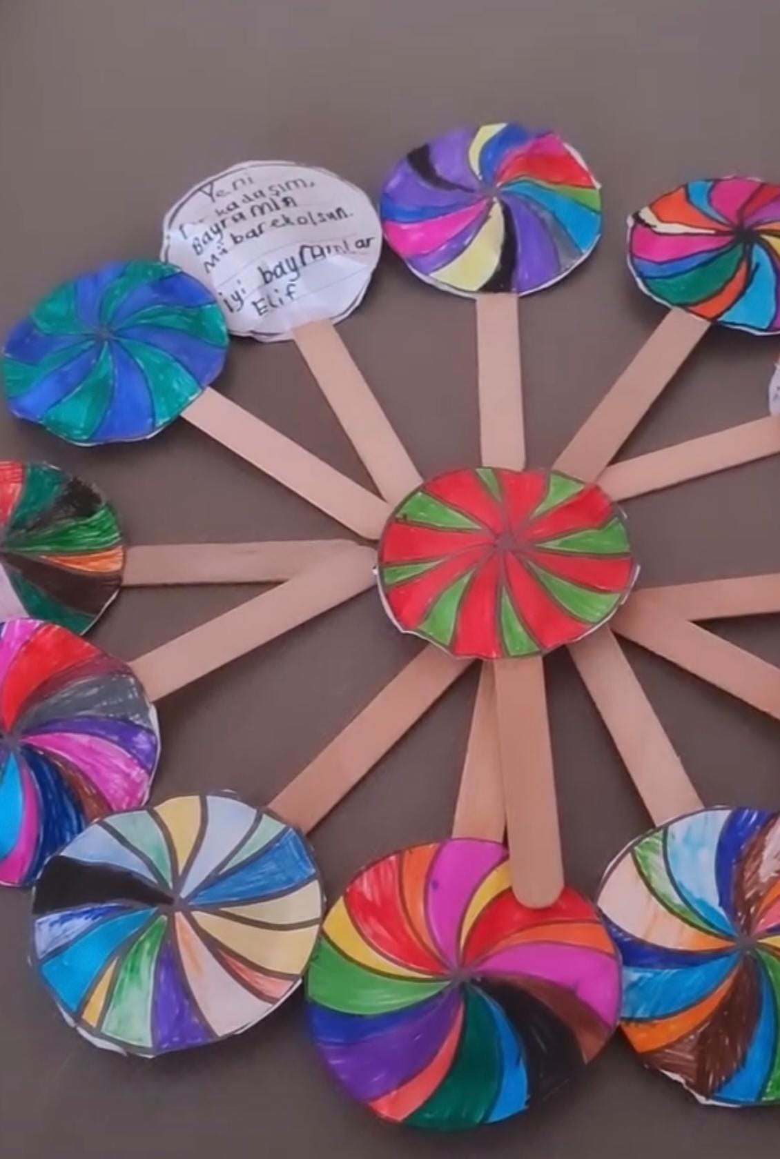 Bayram Şekeri Lolipoplu Şablon