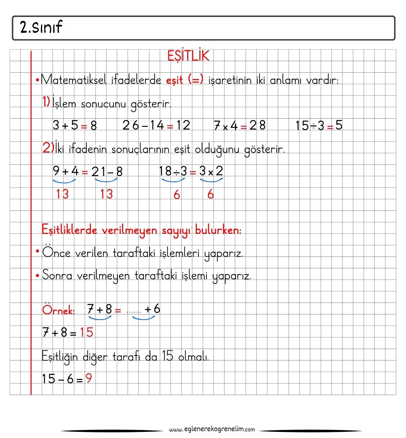 2.Sınıf Eşitlik Konu Özeti