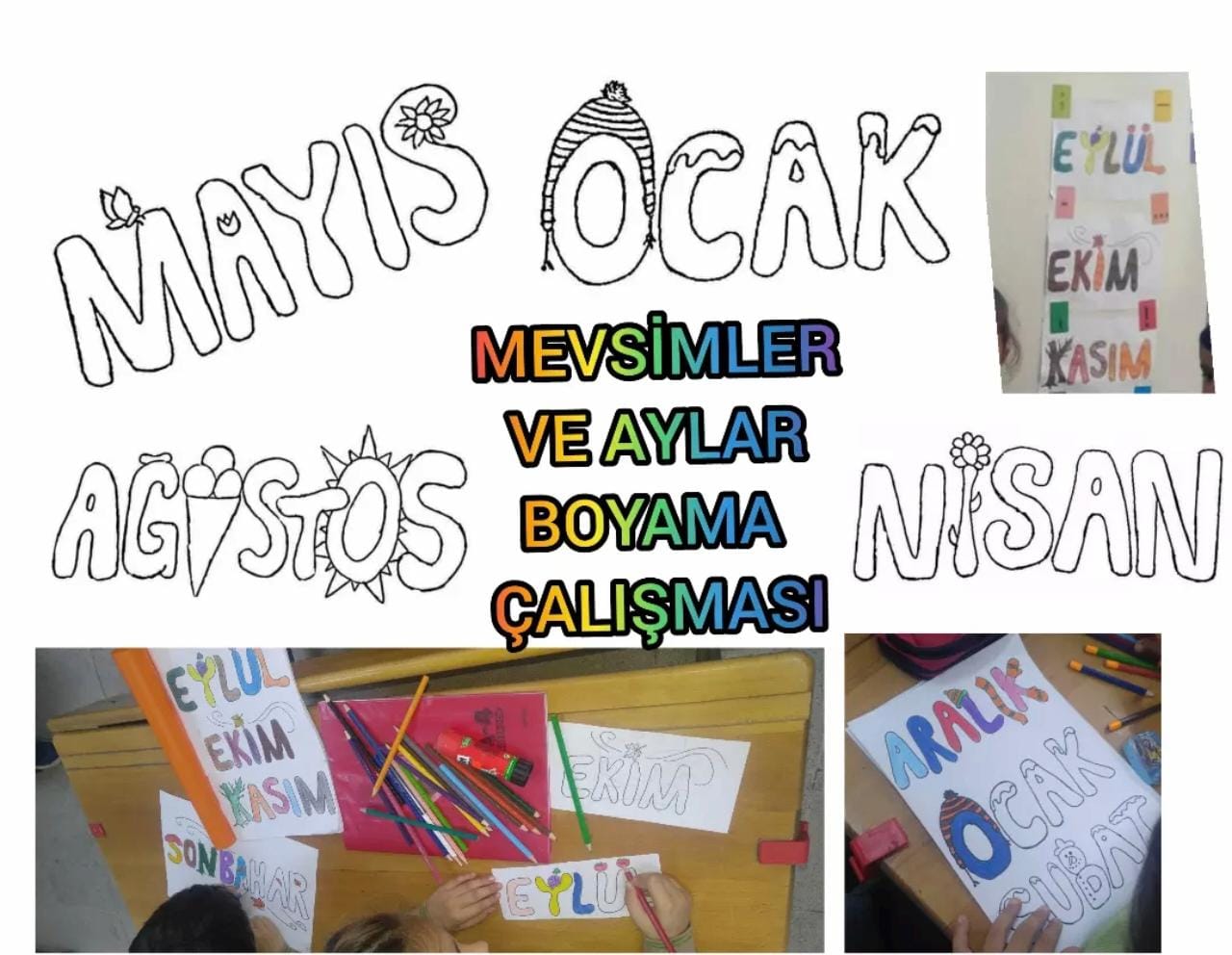 Aylar ve Mevsimler Boyama Sayfaları