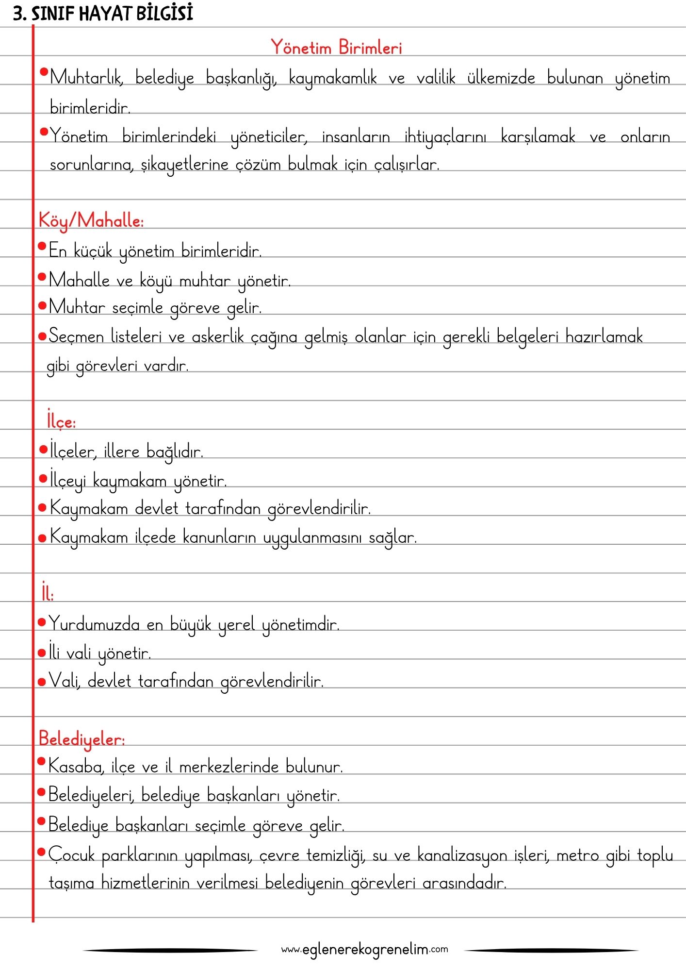 Yönetim Birimleri Konu Özeti