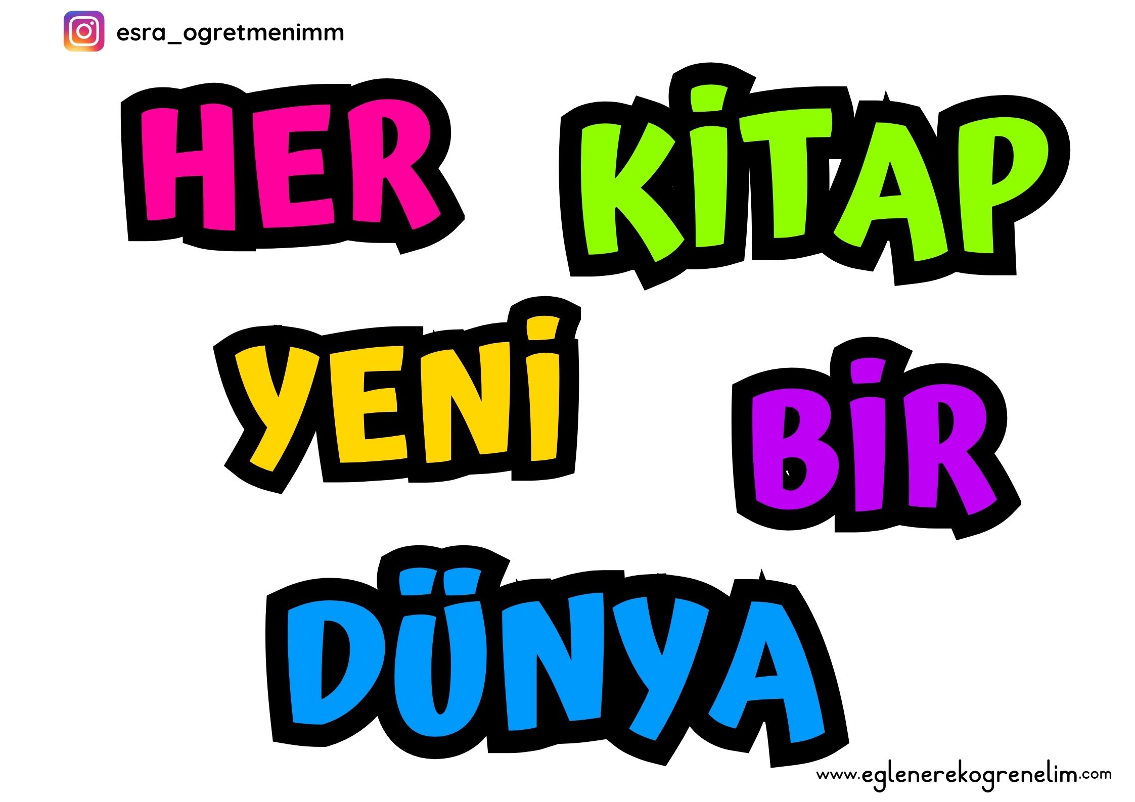 Her Kitap Yeni Bir Dünya Pano İçin Slogan