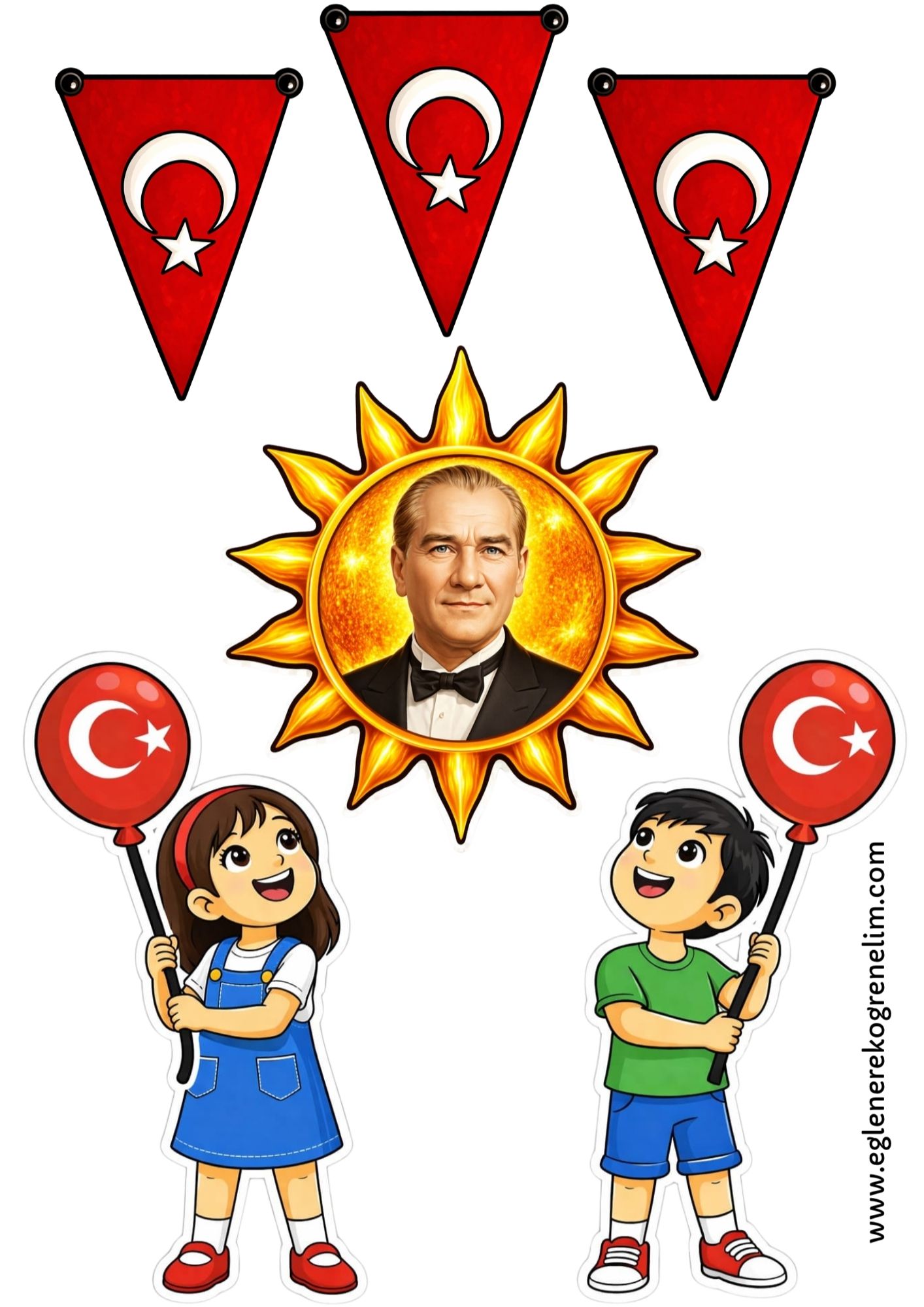 23 Nisan Cam Süsleri Renkli