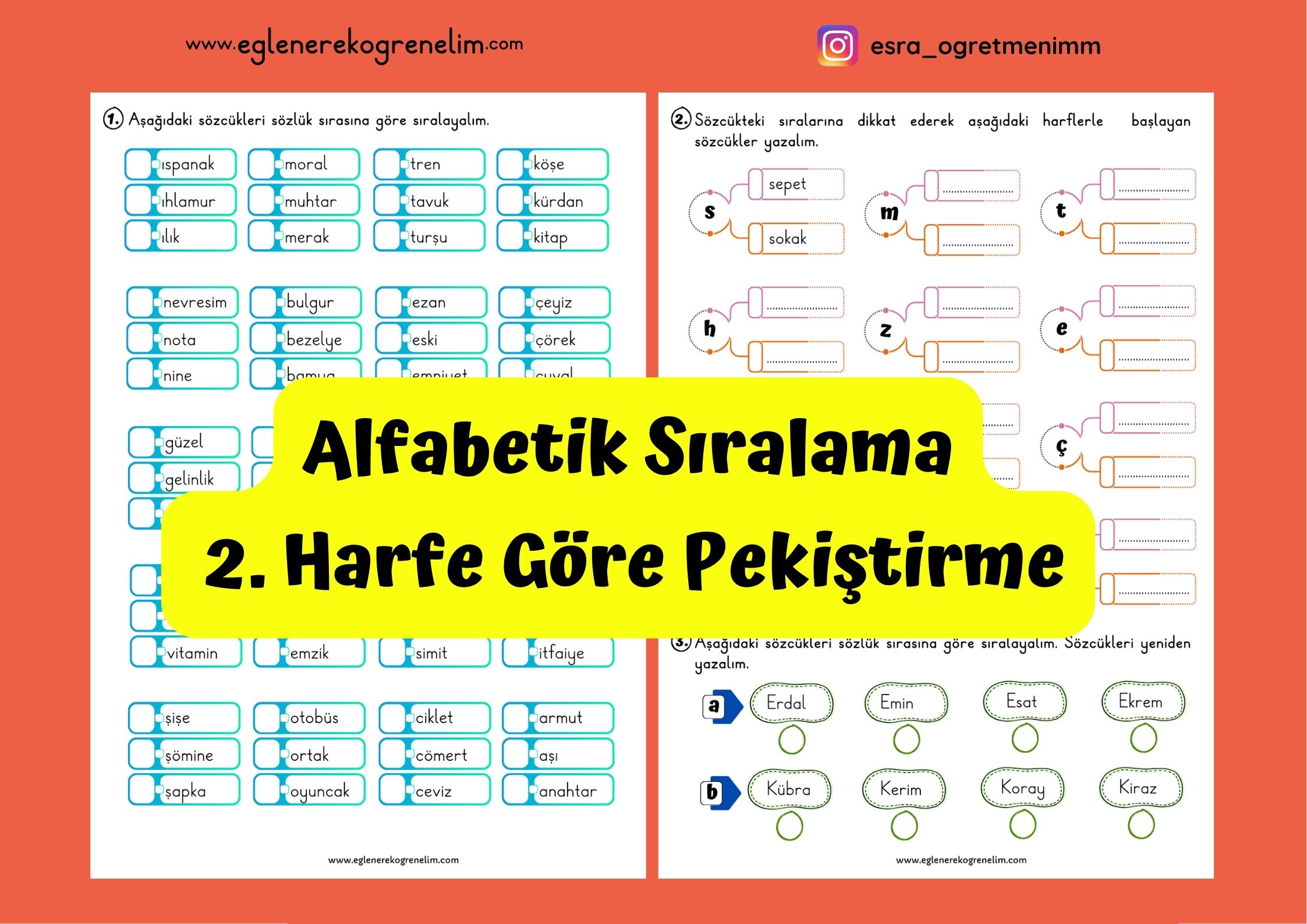 Alfabetik Sıralama 2. Harfe Göre Pekiştirme
