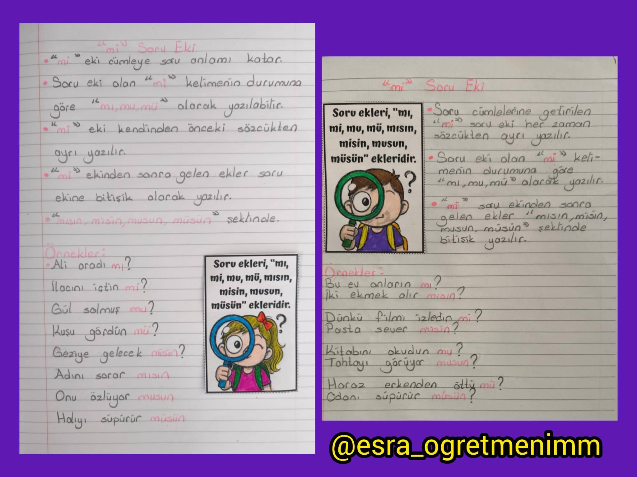 mi Soru Ekinin Yazımı Defter Çalışması Dikey