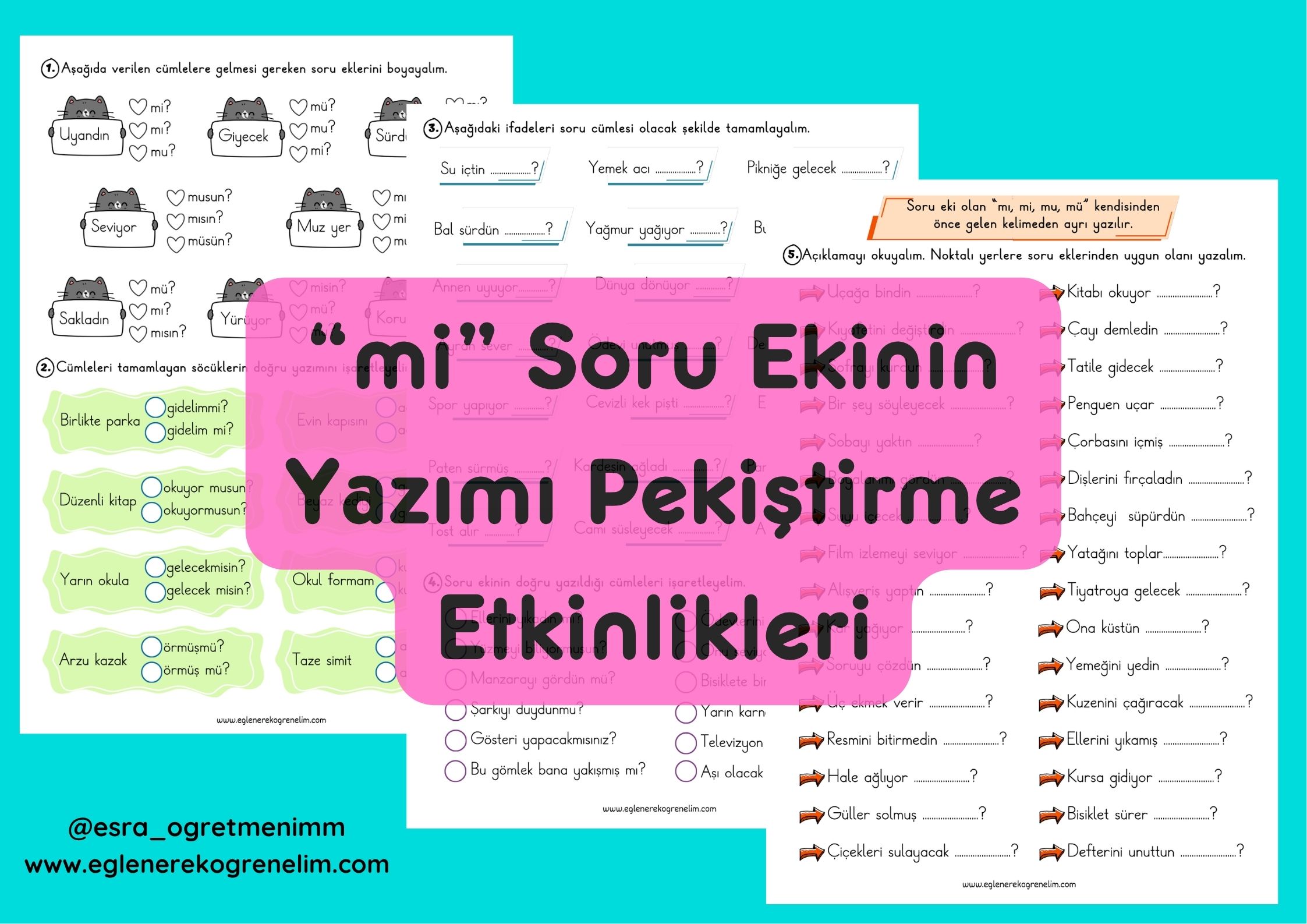 mi Soru Ekinin Yazımı Pekiştirme Etkinlikleri 1. Sınıf