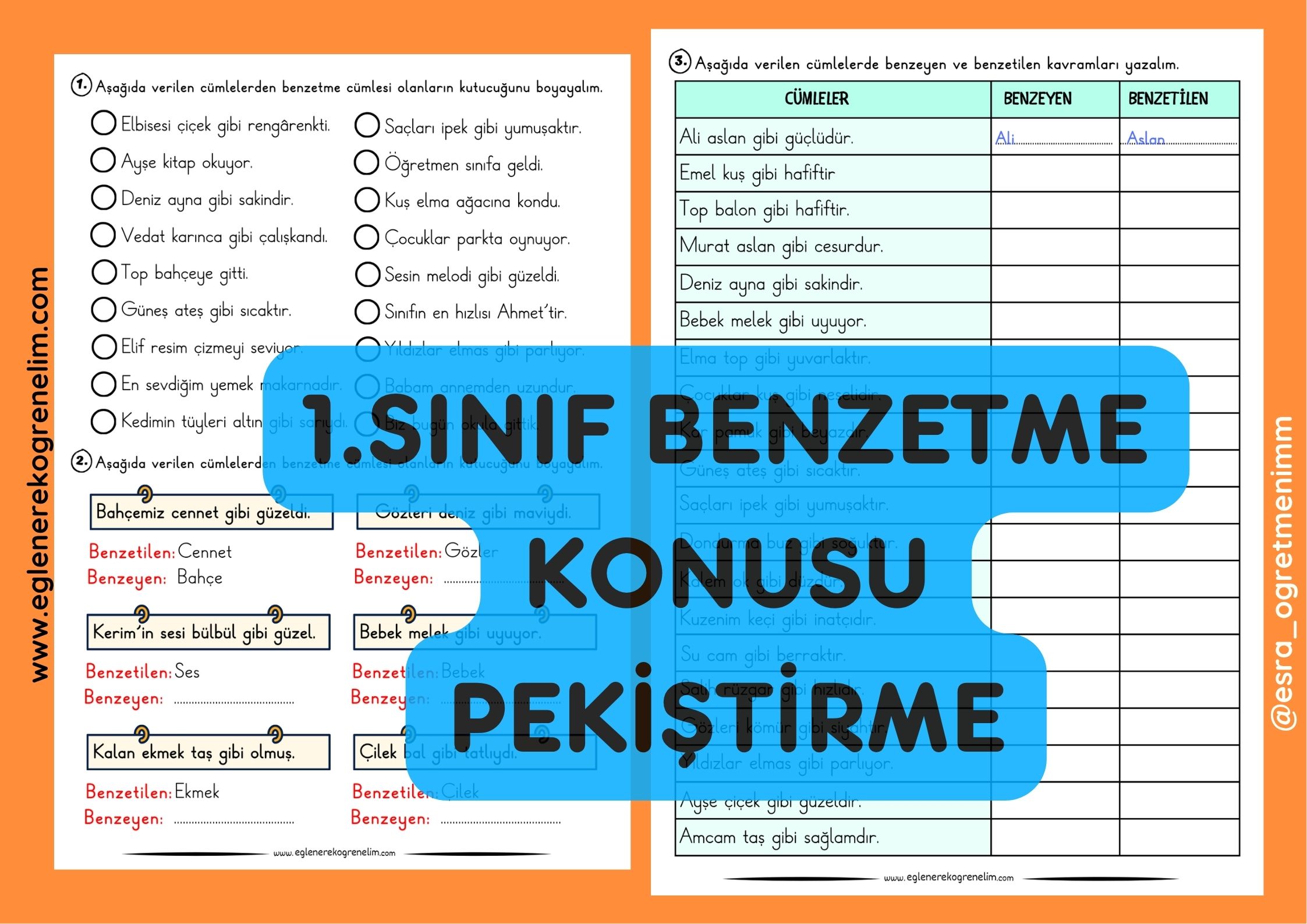 Benzetme Pekiştirme Etkinliklerimiz