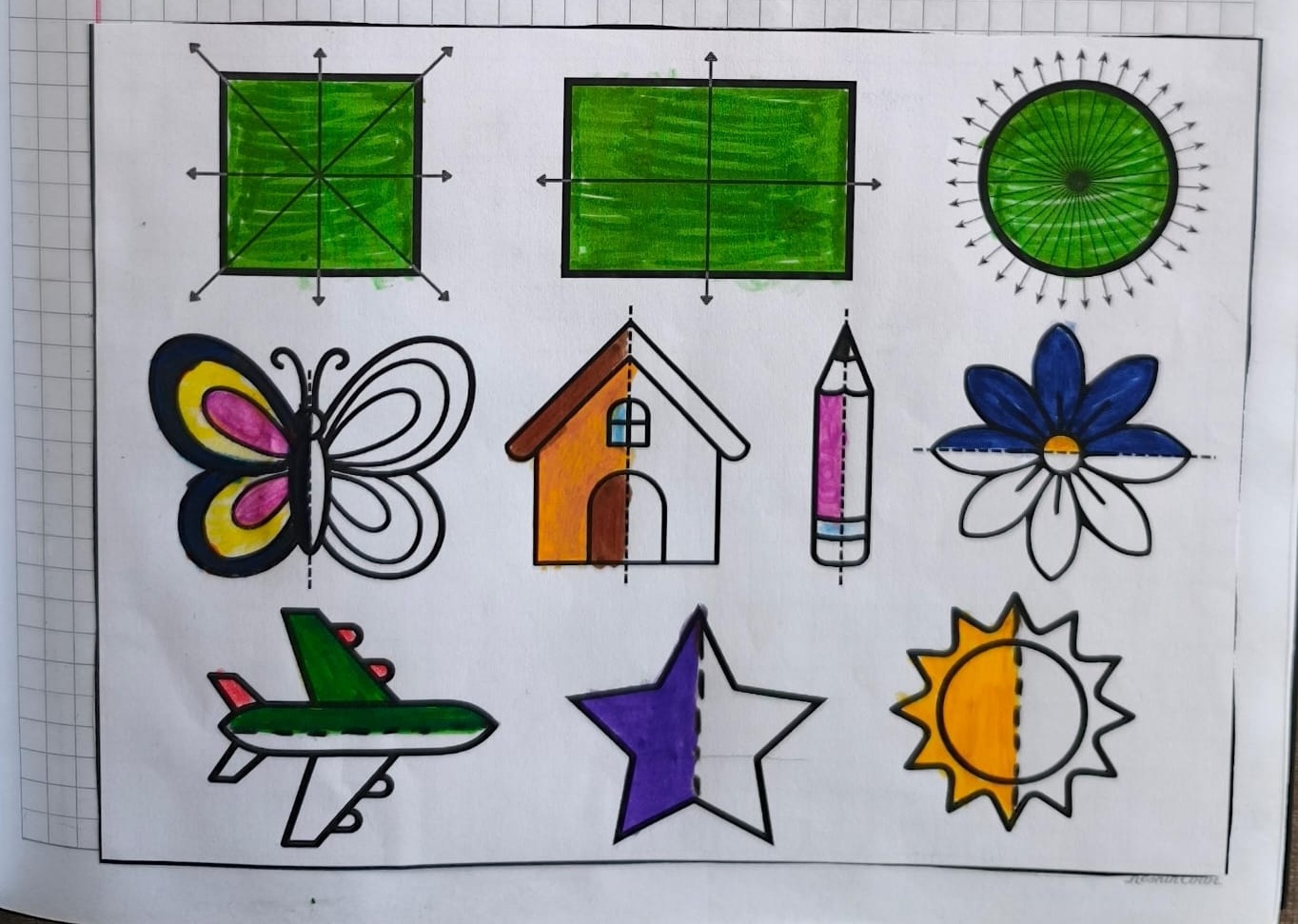 Simetri Konusu Defter Çalışması
