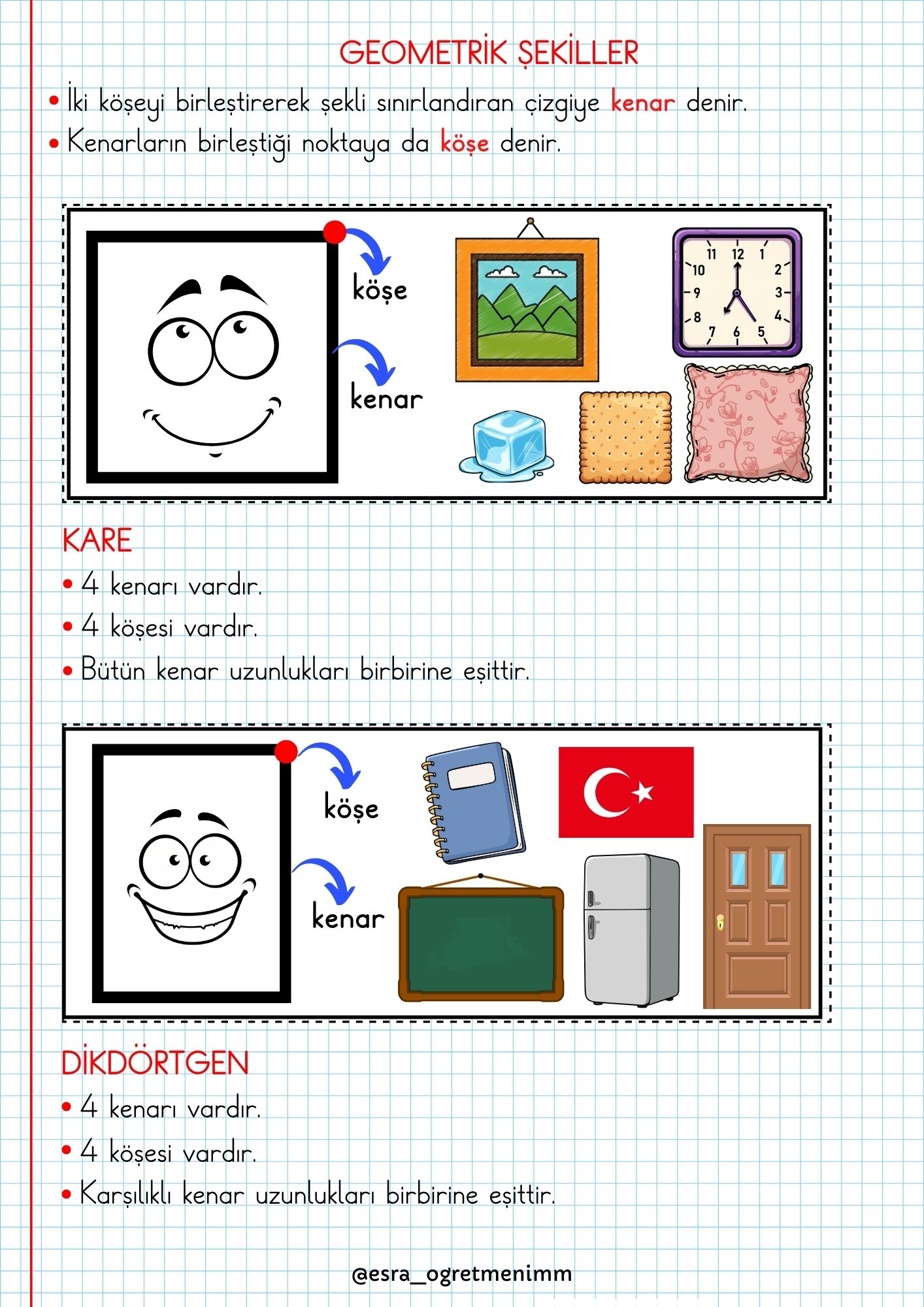1.Sınıf Geometrik Şekiller Konu Özeti