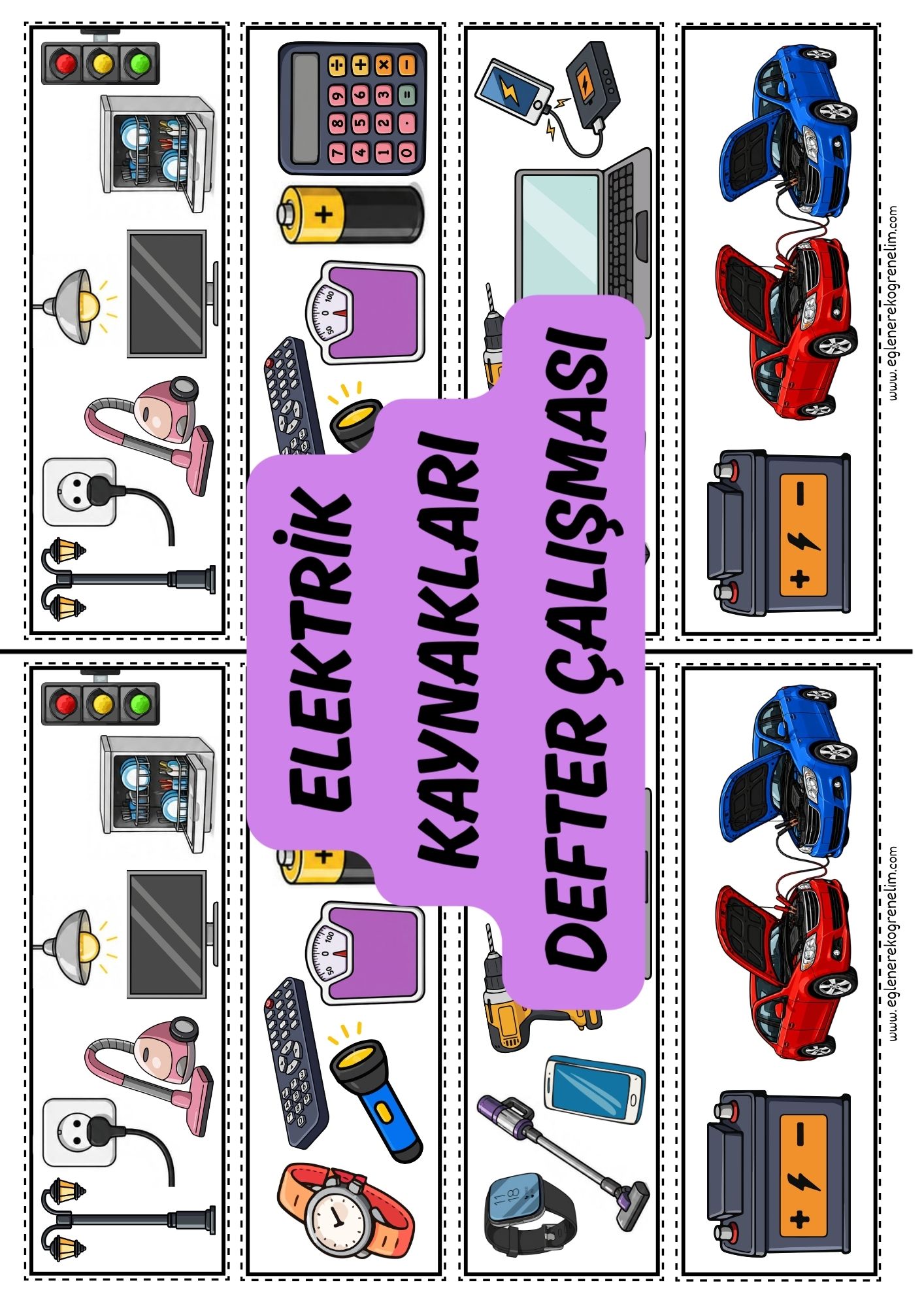 Elektrik Kaynakları Defter Çalışması Yatay