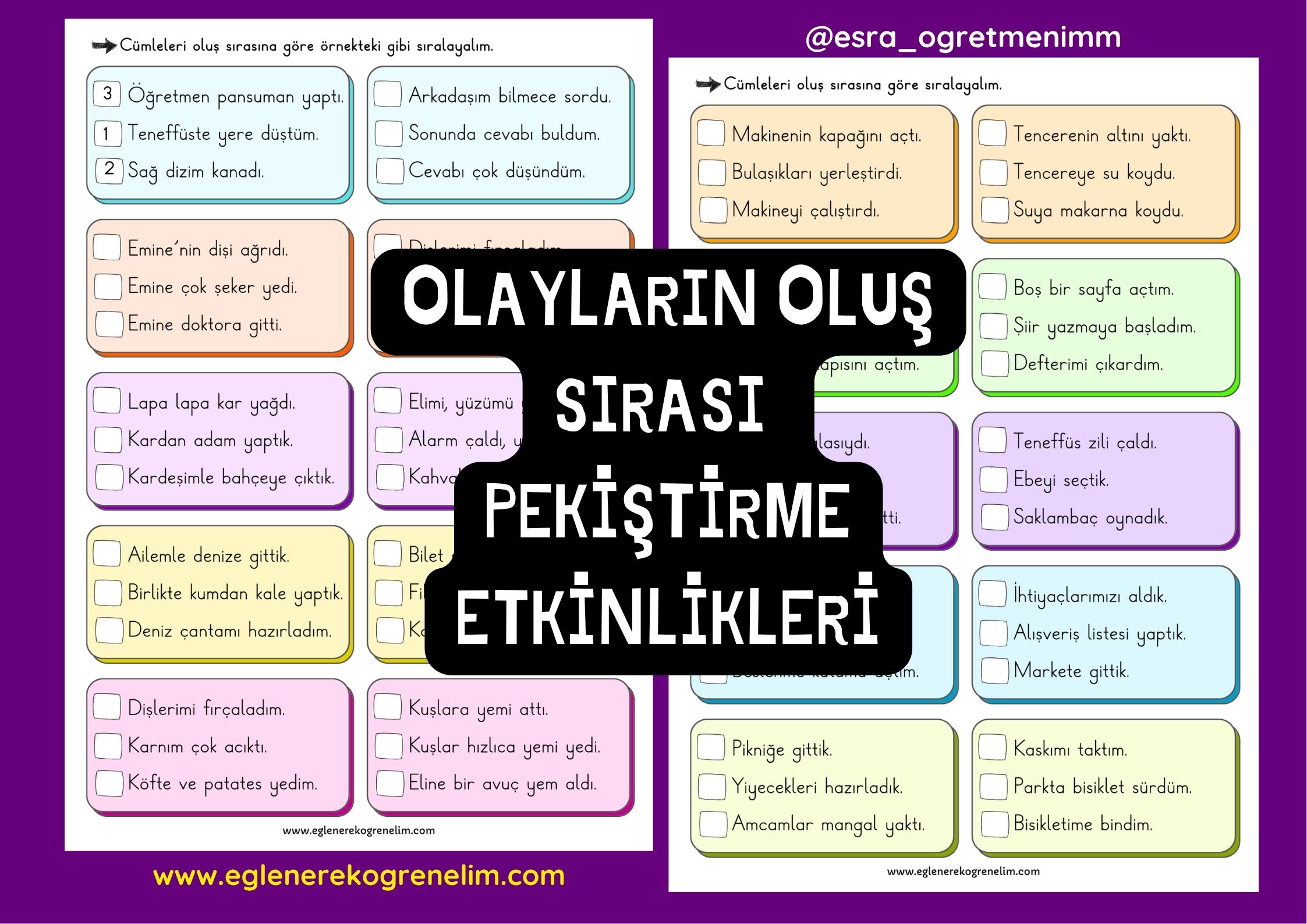 Olayların Oluş Sırası Pekiştirme Etkinlikleri