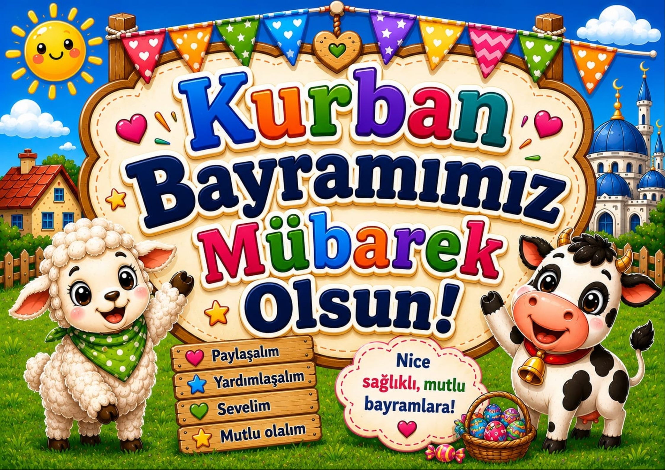 Kurban Bayramı Dijital Pano Hayvanlı