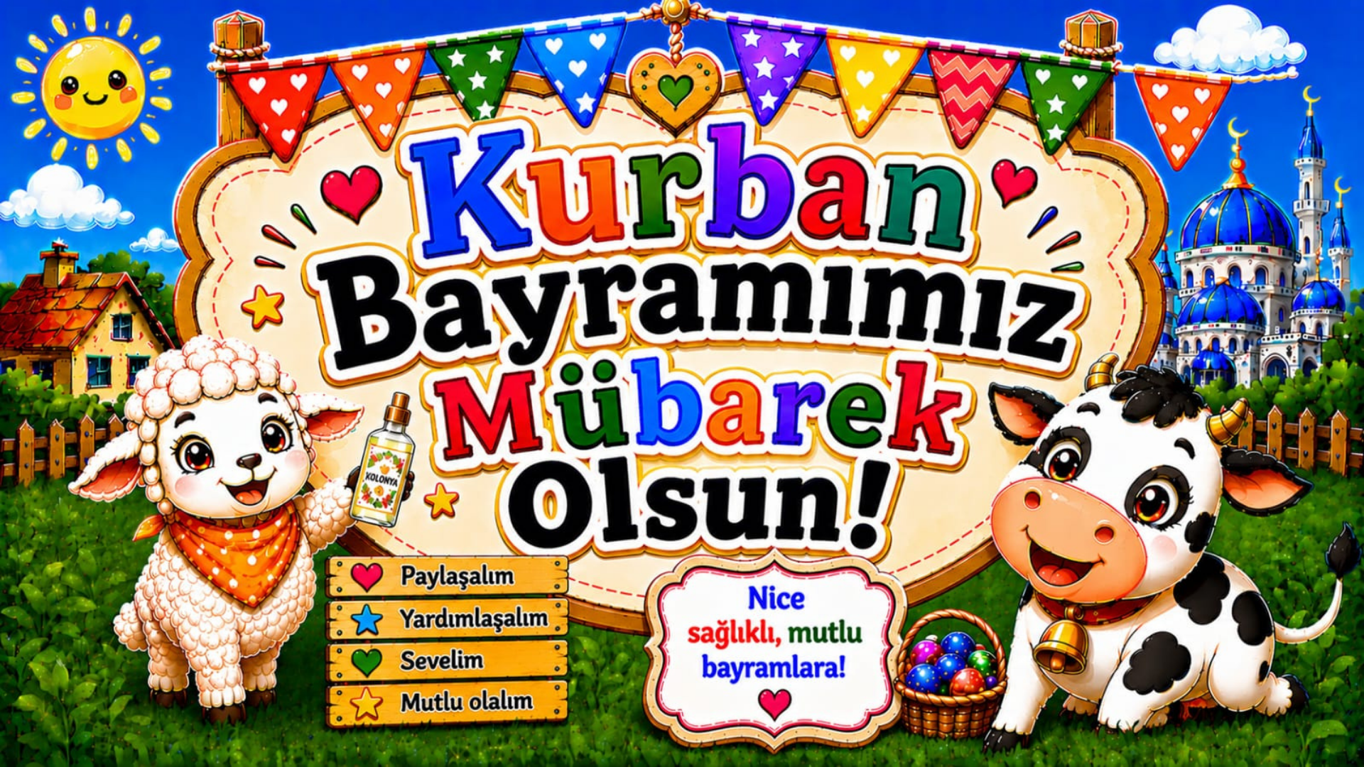 Kurban Bayramı Dijital Pano Hayvanlı