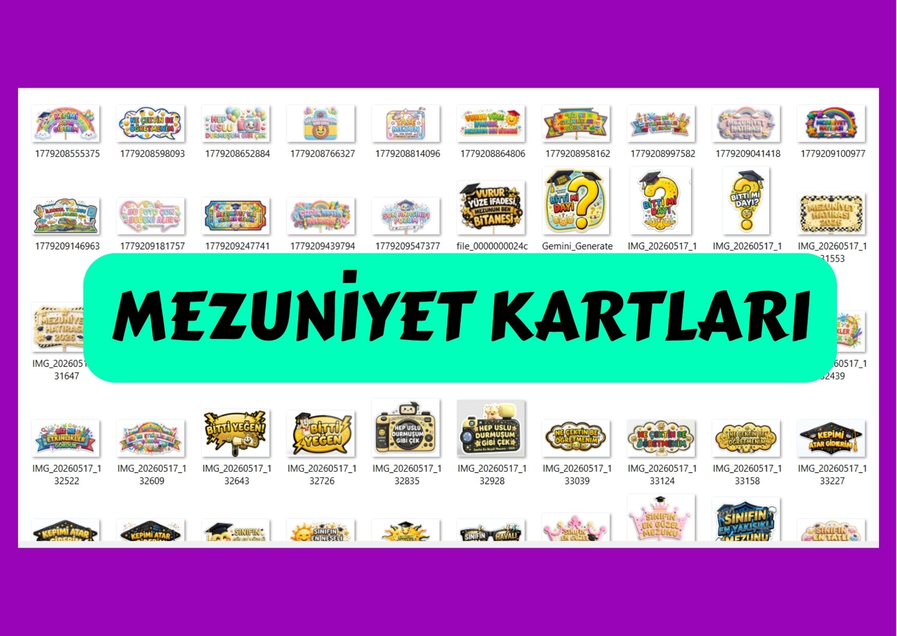 Mezuniyet Hatırası Konuşma Kartları Renkli