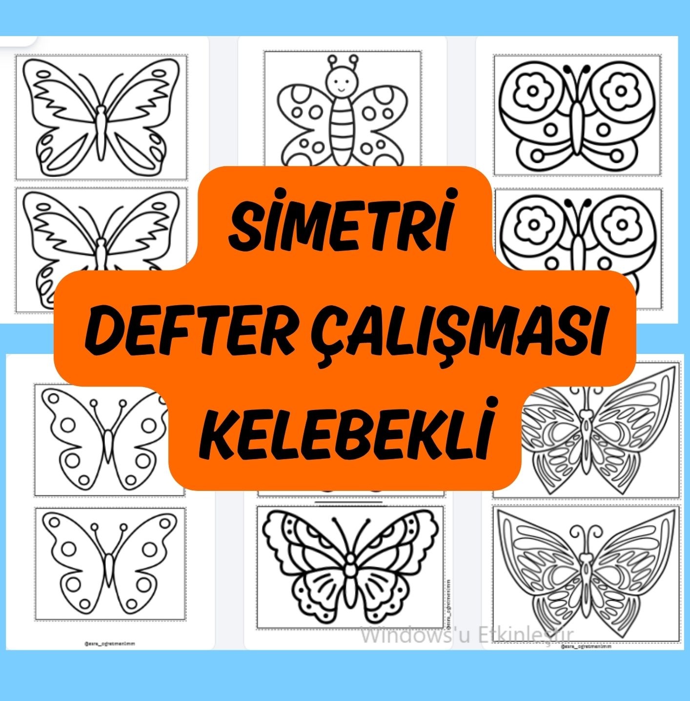 Simetri Defter Çalışması Kelebekli