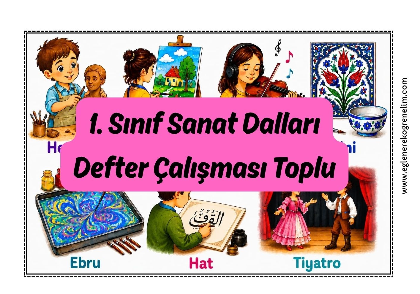 1. Sınıf Sanat Dalları Defter Çalışması Toplu