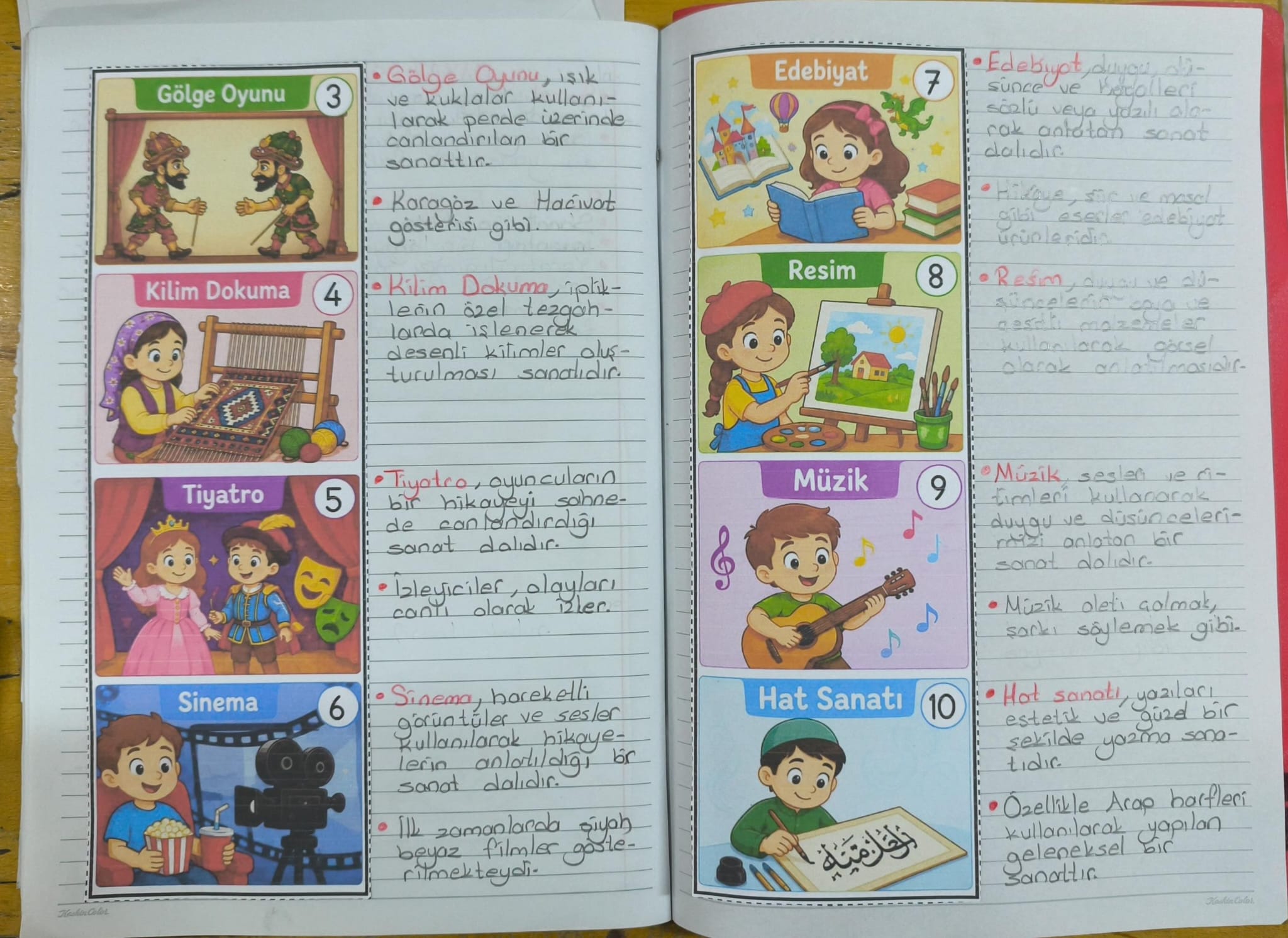 Hayatımızdaki Sanat Defter Çalışması Şeritli