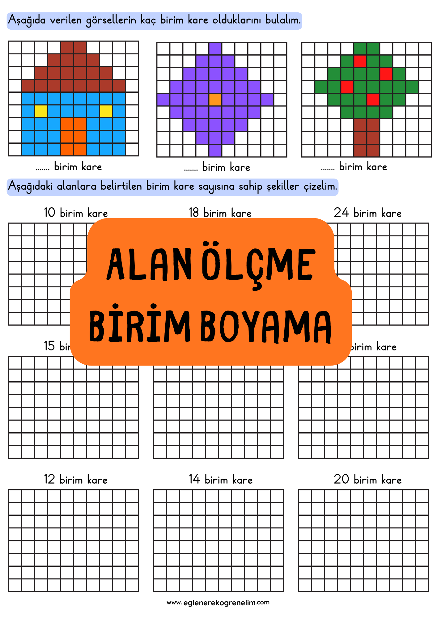 Alan Ölçme Birim Boyama