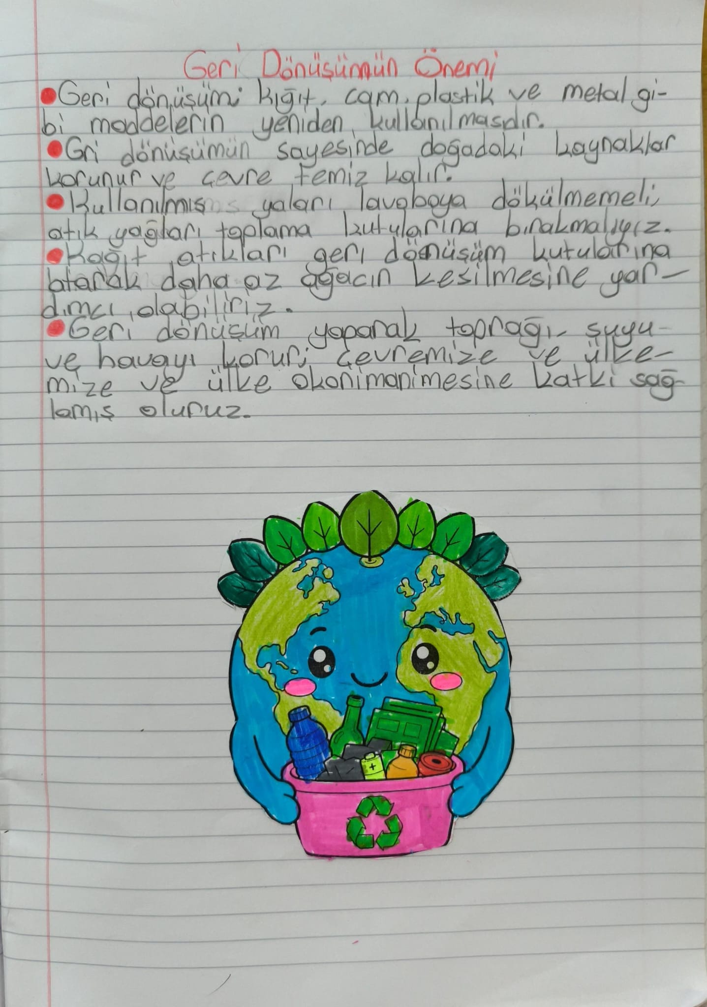 Geri Dönüşümün Defter Çalışması