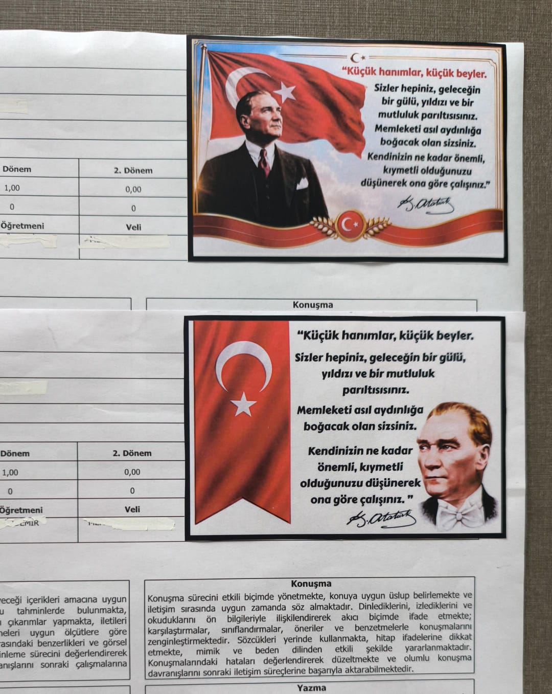 Atatürk'ün Sözü Gelişim Raporları İçin Yatay