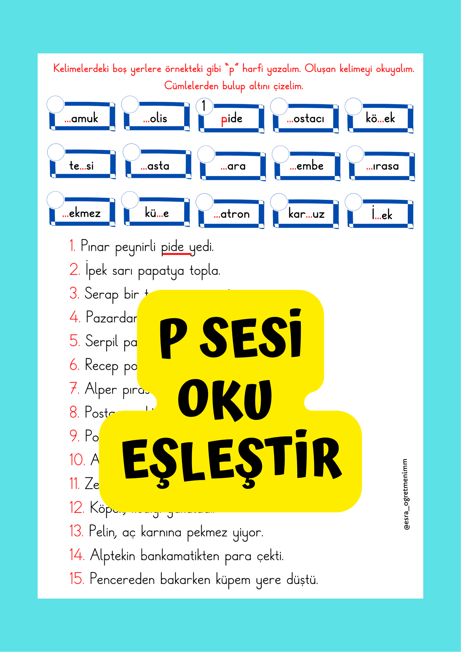 P Sesi Oku Eşleştir