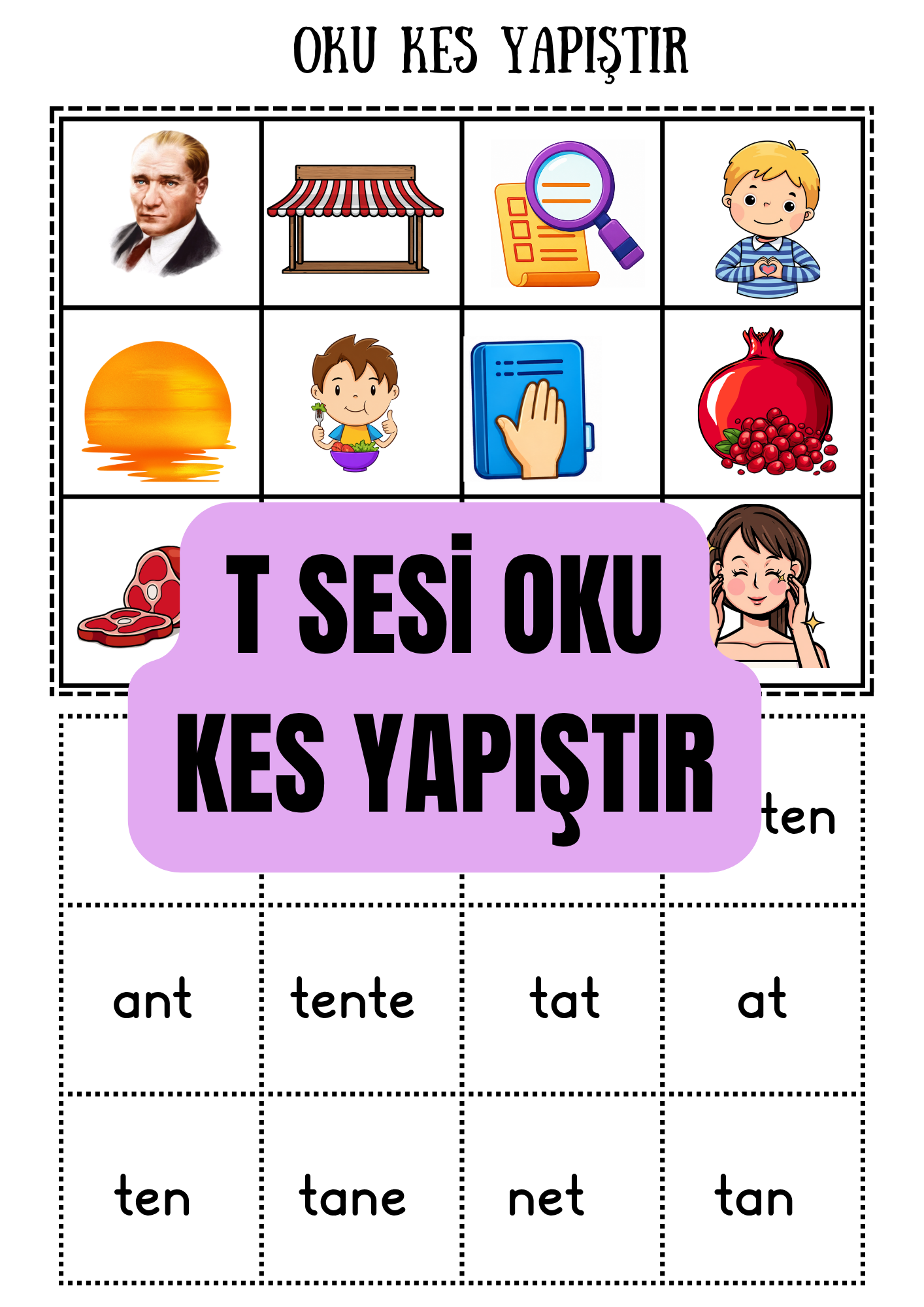 T Sesi Oku Kes Yapıştır