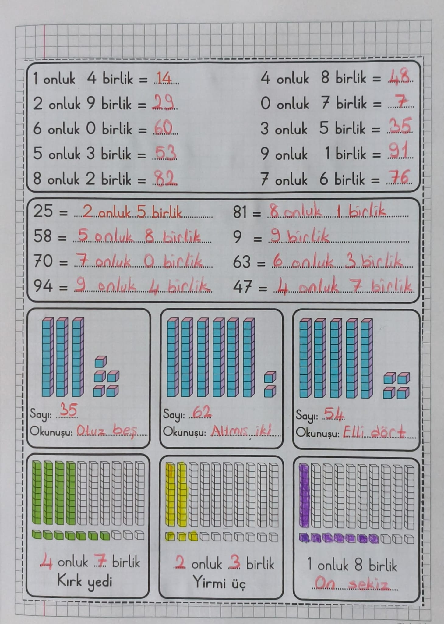 Onluk Birlik Defter Çalışması Etkinlikli
