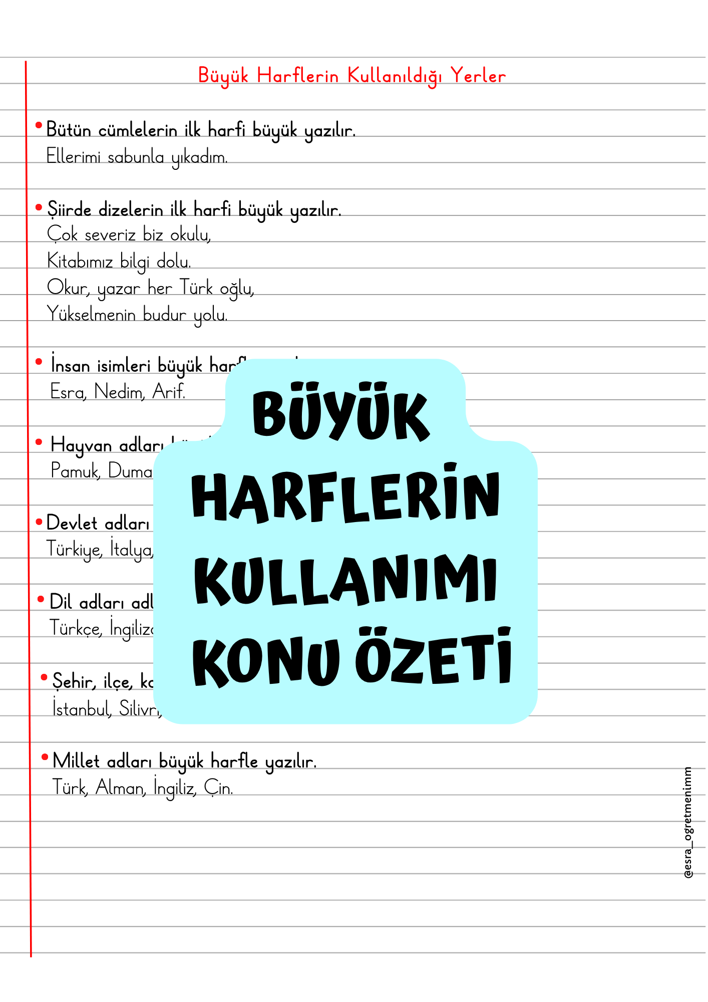 Büyük Harflerin Kullanımı 2.Sınıf 1. Bölüm