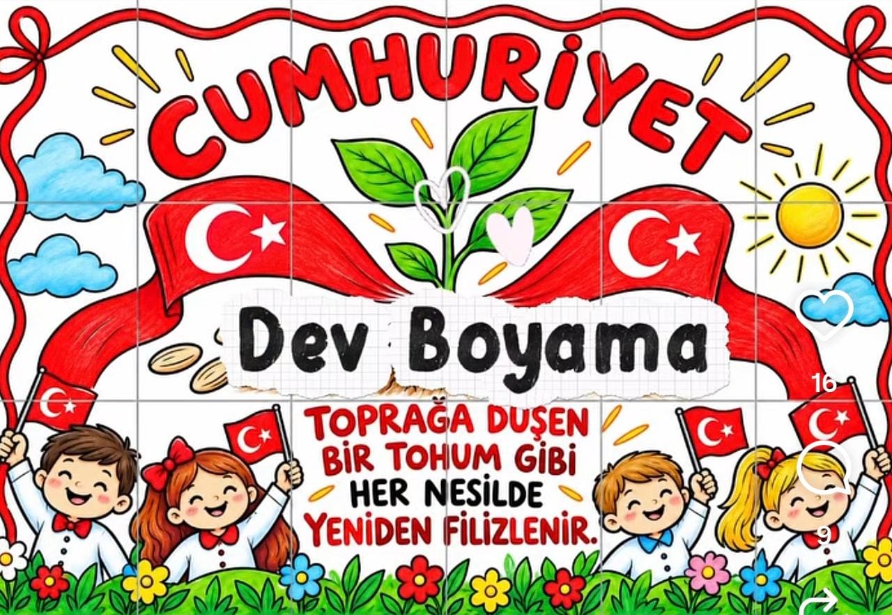 Cumhuriyet Bayramı Dev Boyama