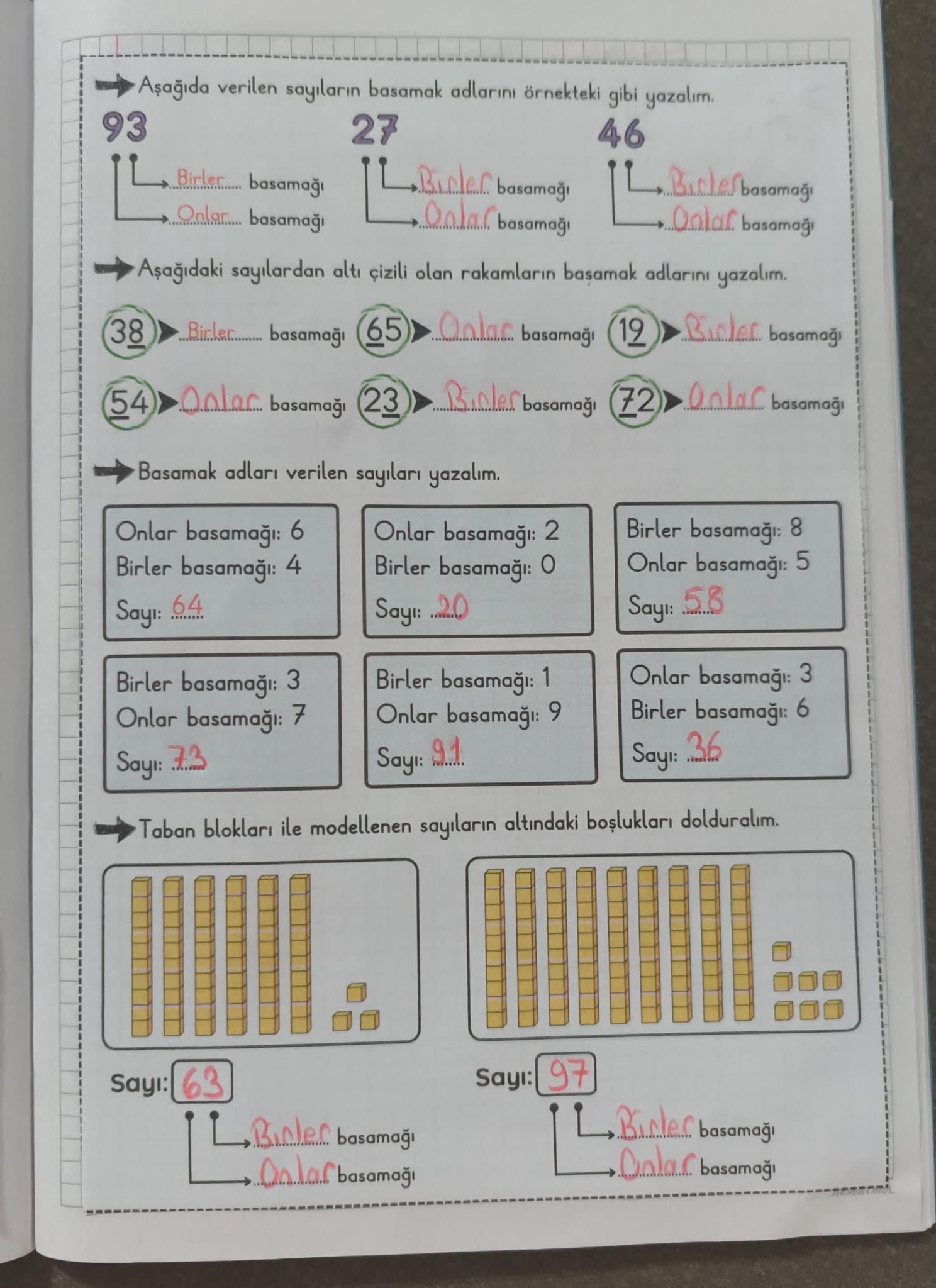 2.Sınıf Basamak Adı Etkinliği Tamamı Defter
