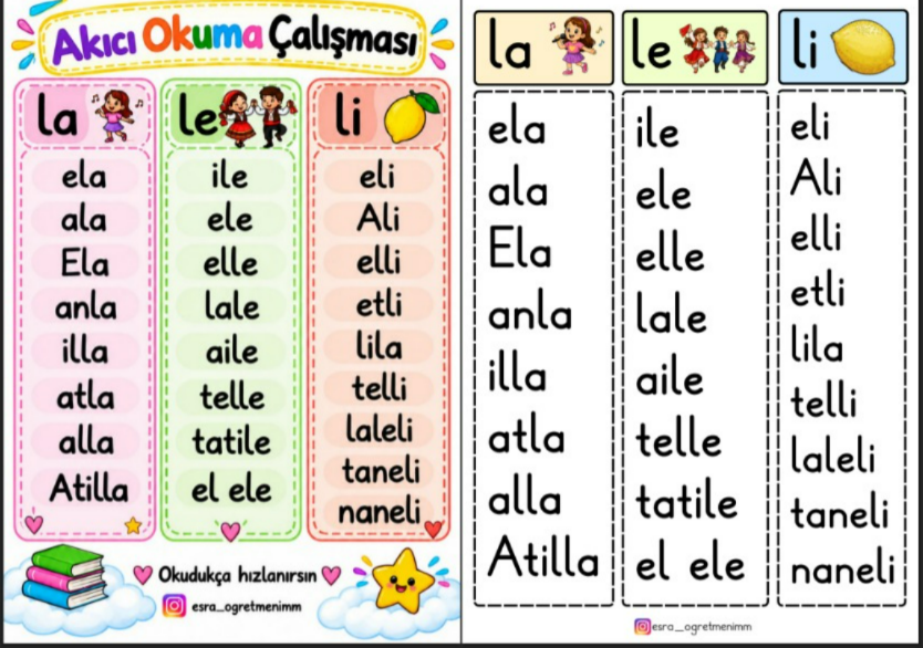 L Sesi Ritimli Okuma 1.Aşama