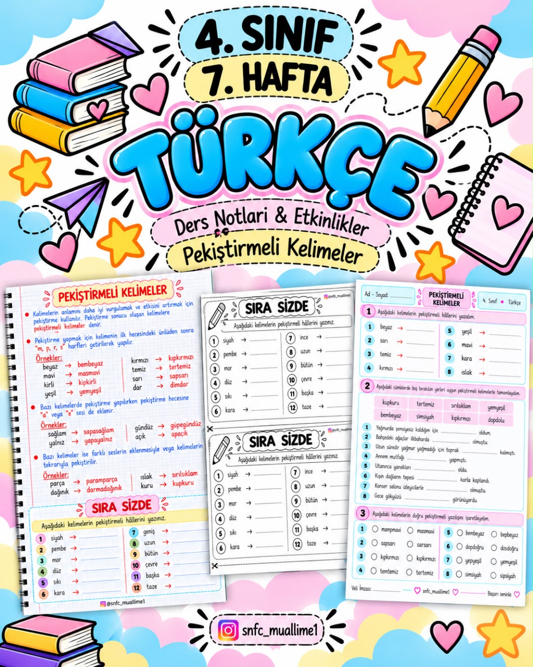 Pekiştirmeli Kelimeler Özet ve Etkinlikler