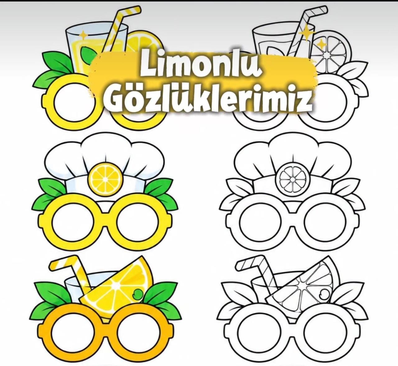 L Sesi Limonlu Gözlükler