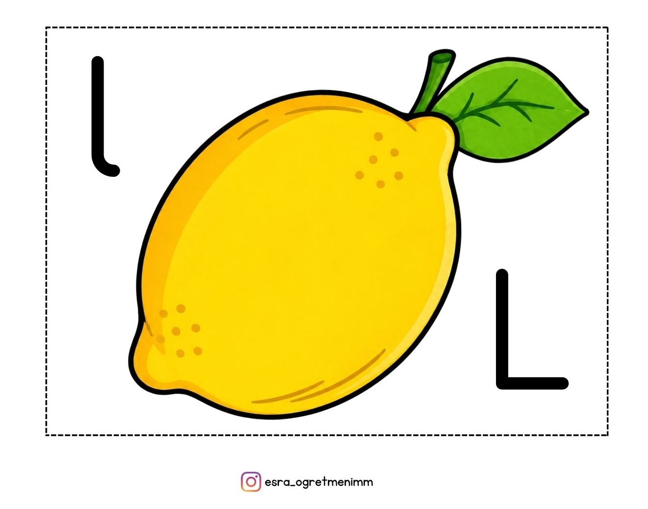 L Sesi Görseli Deftere Yapıştırma Limon