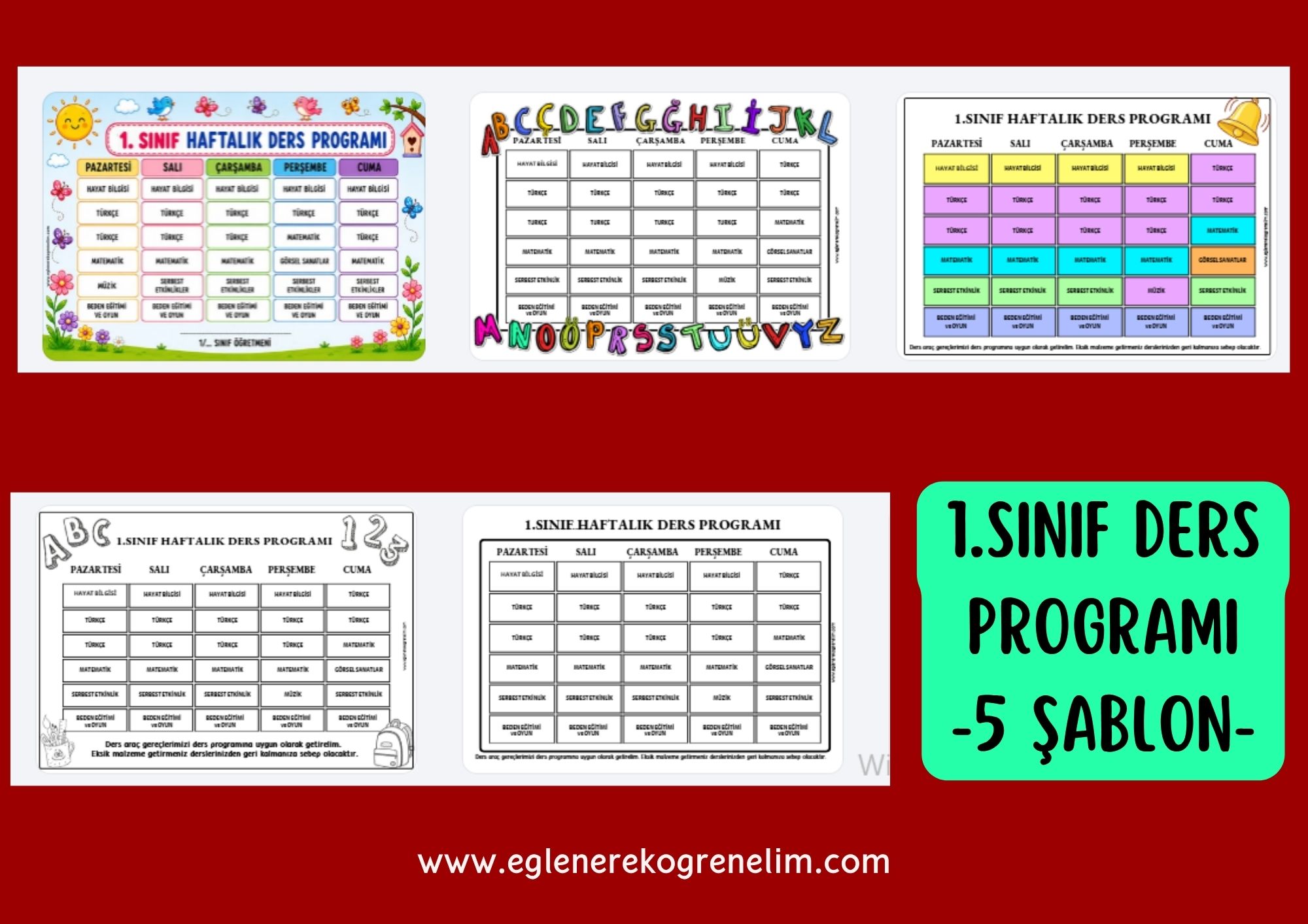1.Sınıf Ders Programı