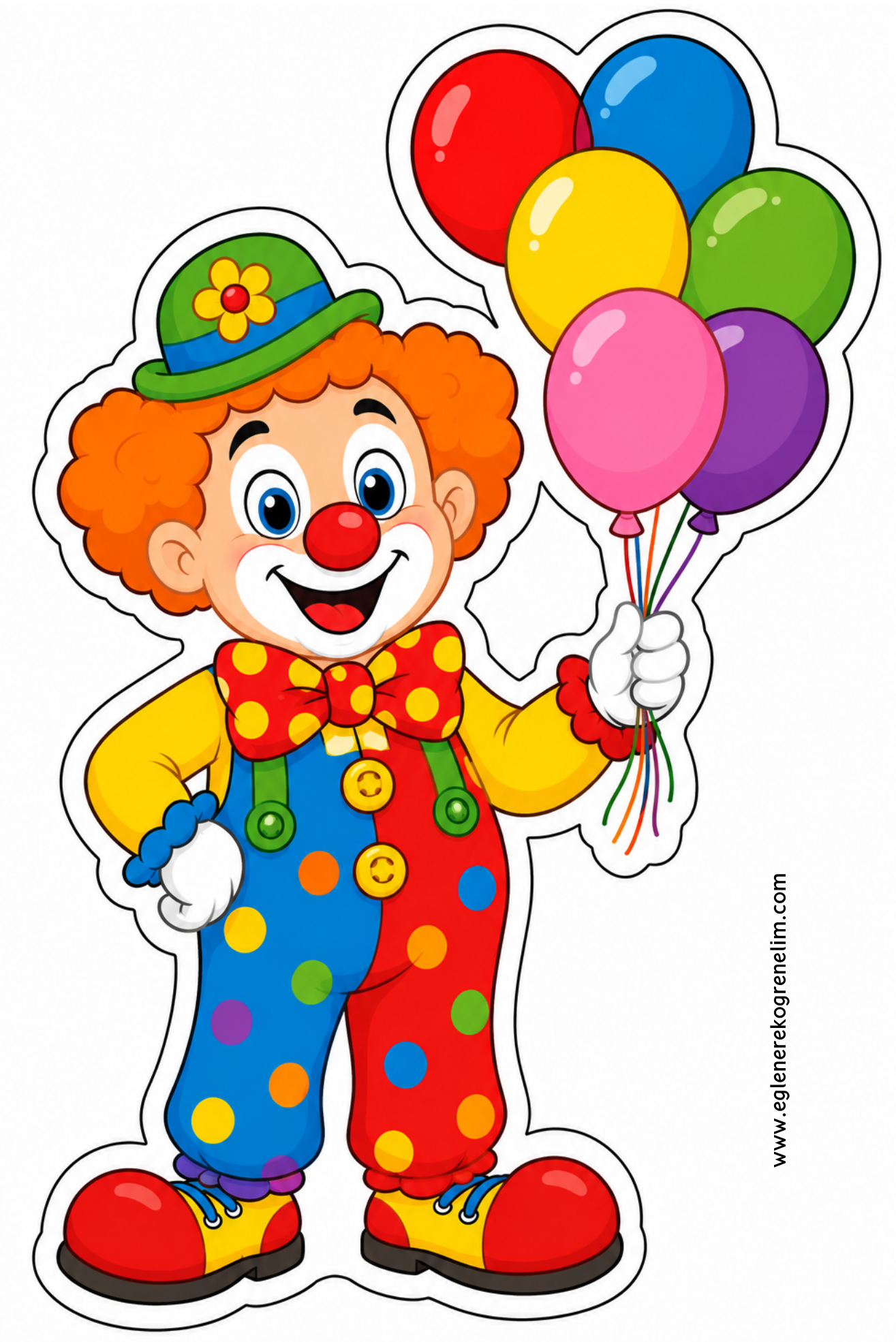 Palyaço Görseli Balonlu 8 Sayfa