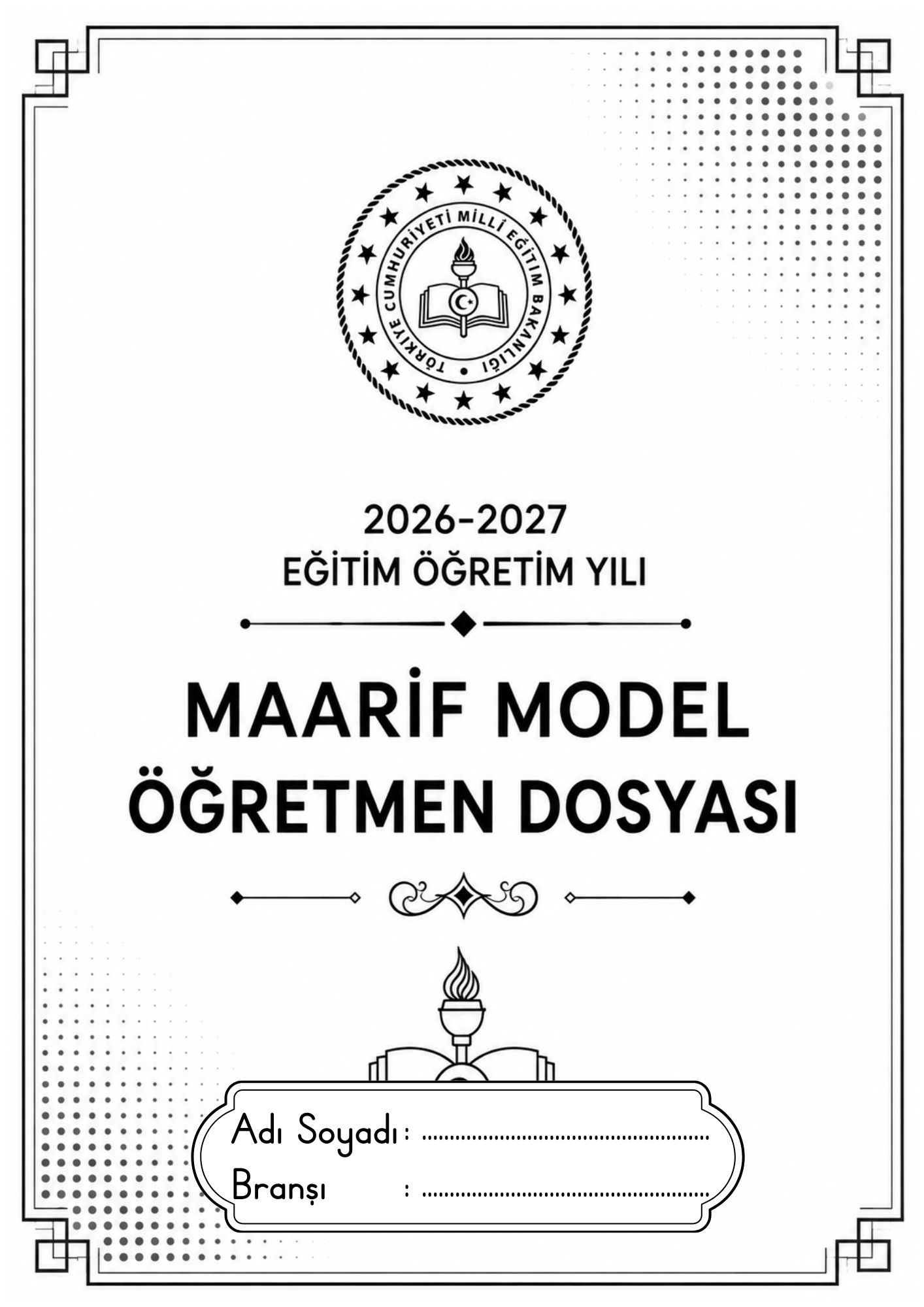 Öğretmen Dosyası İçin Kapaklar Renksiz