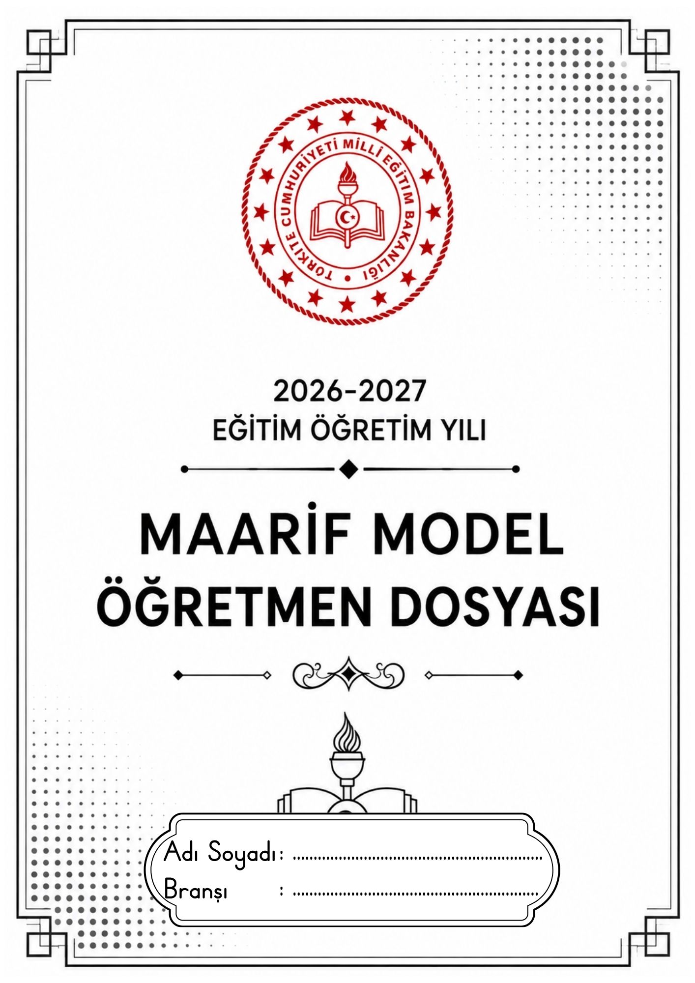 Öğretmen Dosyası İçin Kapaklar Renksiz