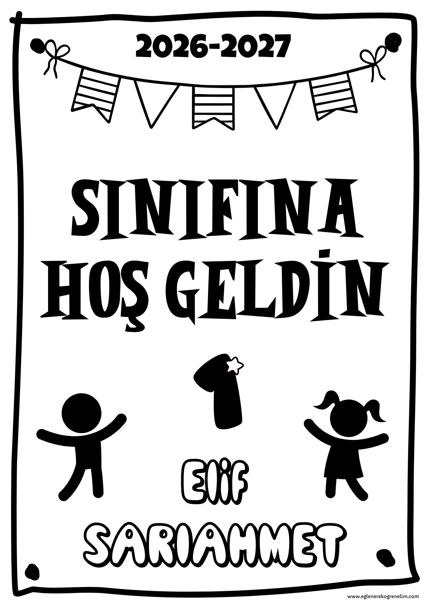 Öğrenci İsimleri Yazma Şablonu