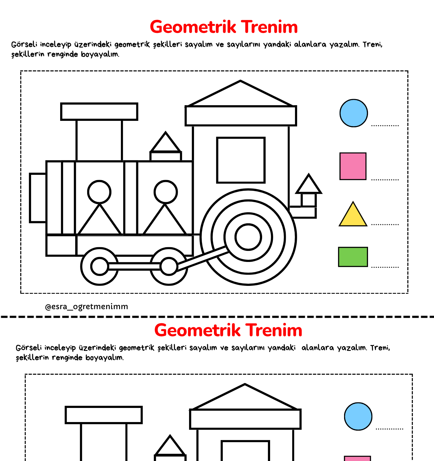 Geometrik Şekiller Etkinliği Yaz Boya