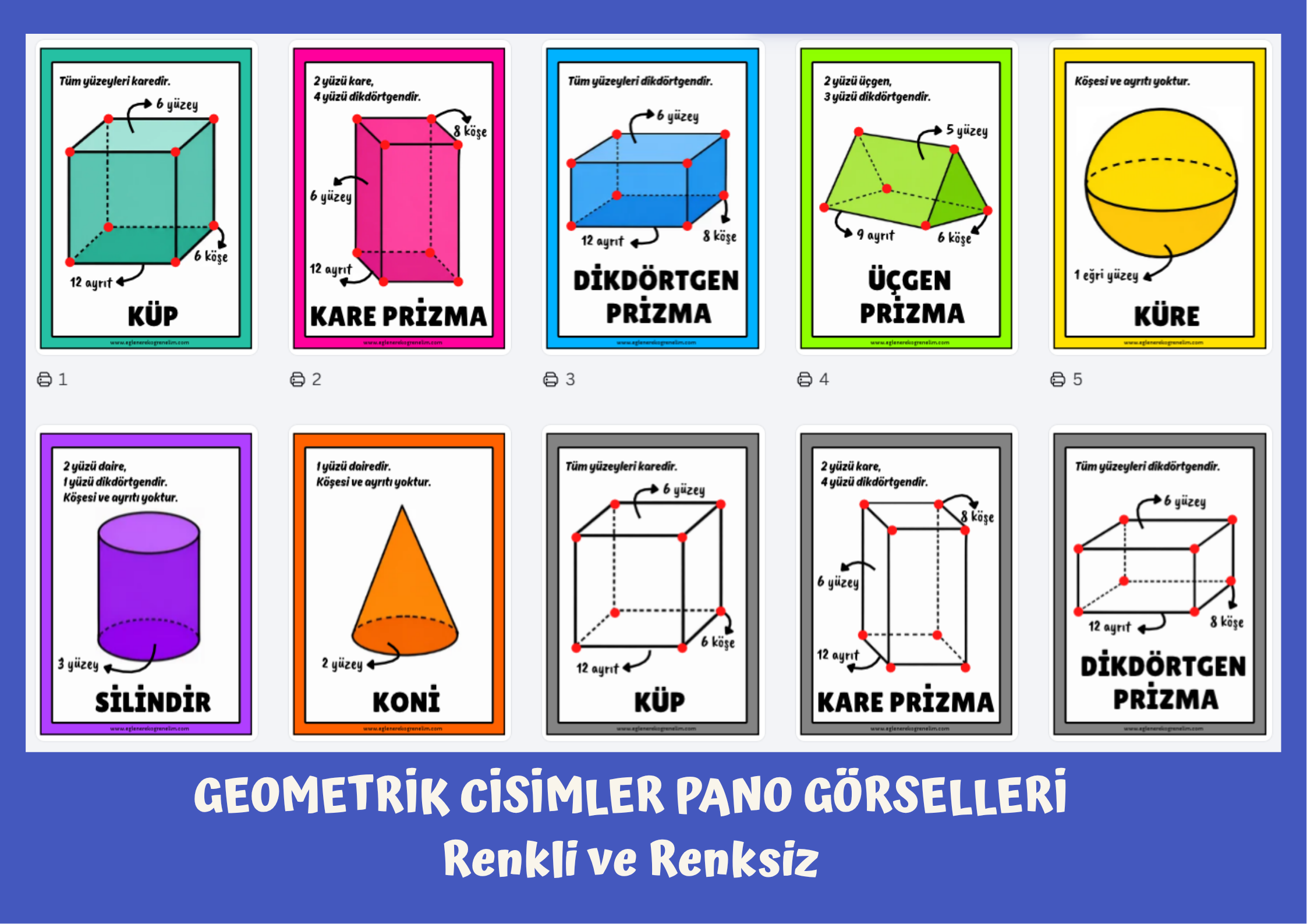 Geometrik Cisimler Pano