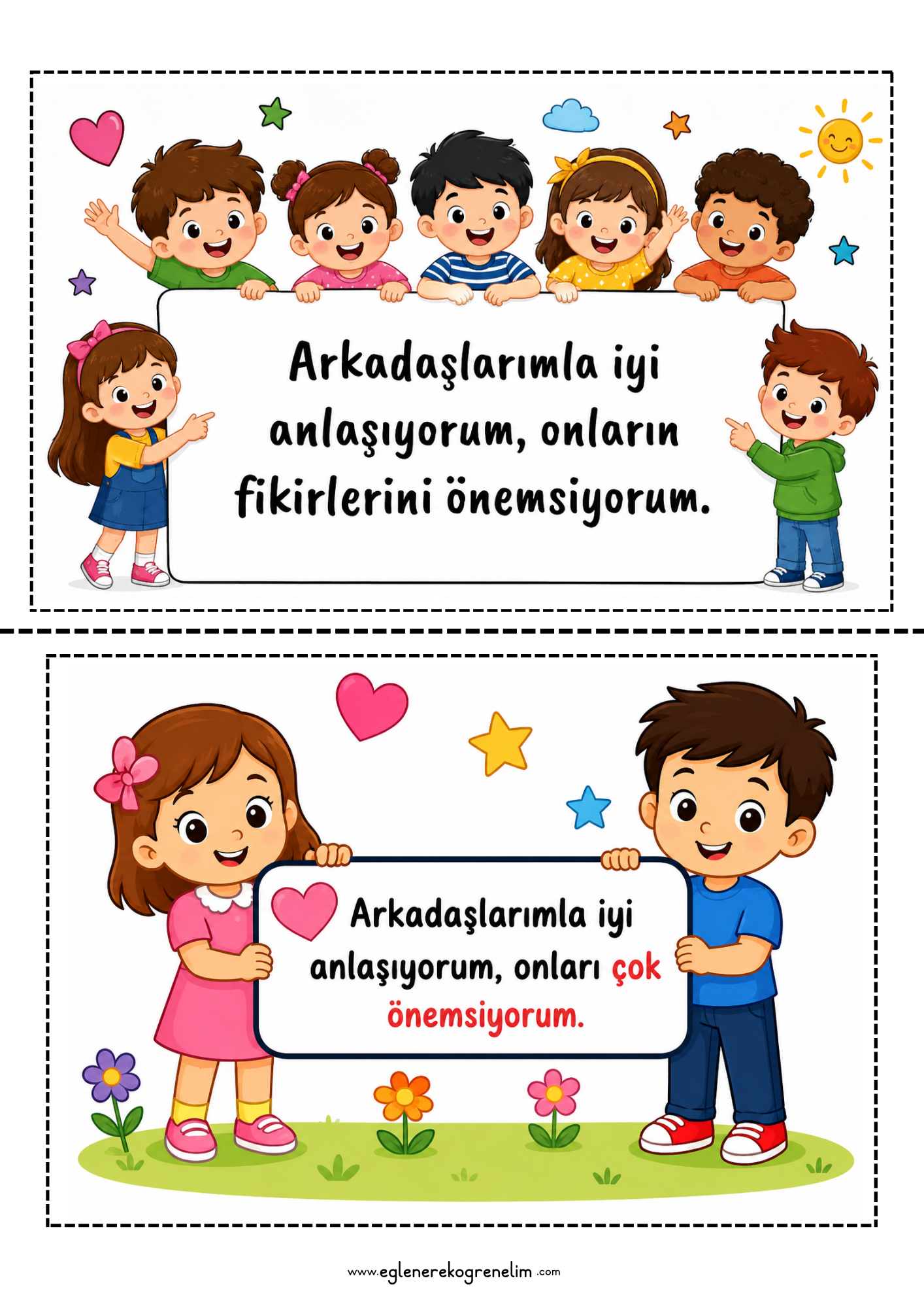 Arkadaşlık İlişkilerimiz Defter Çalışması PankartlI