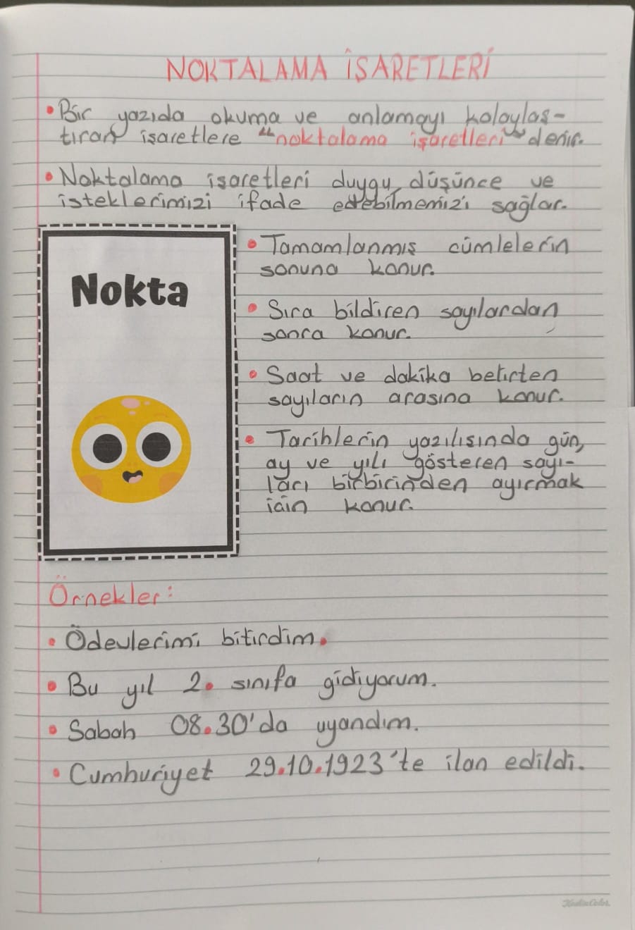 Nokta Deftere Yapıştırmak İçin 1