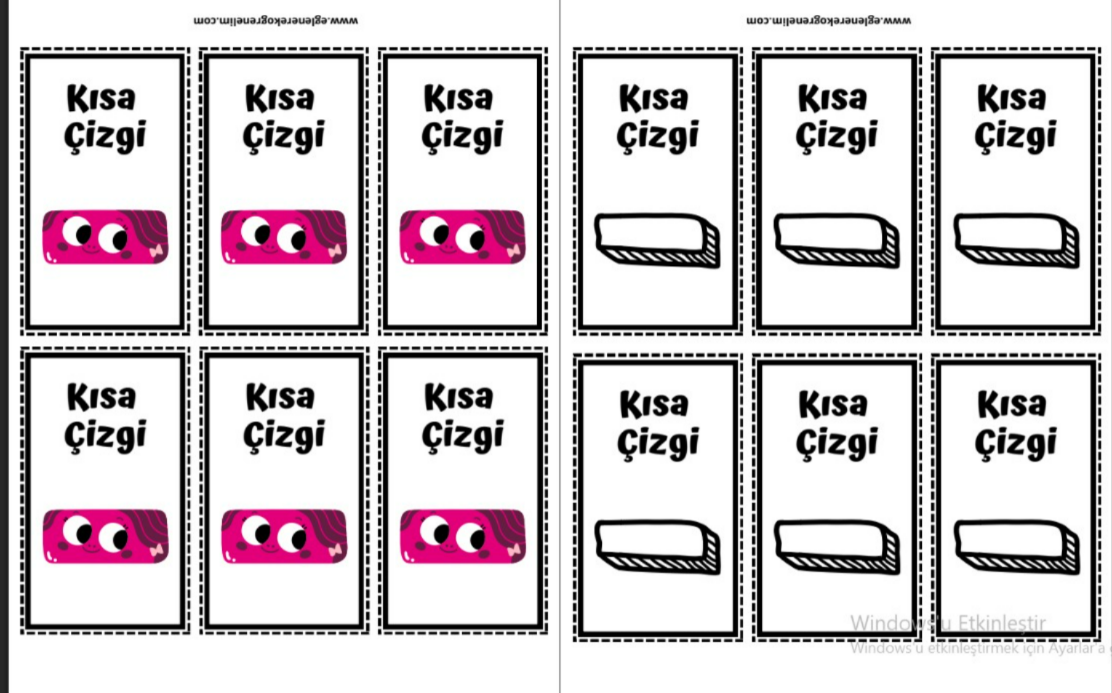 Kısa Çizgi Deftere Yapıştırmak İçin 1