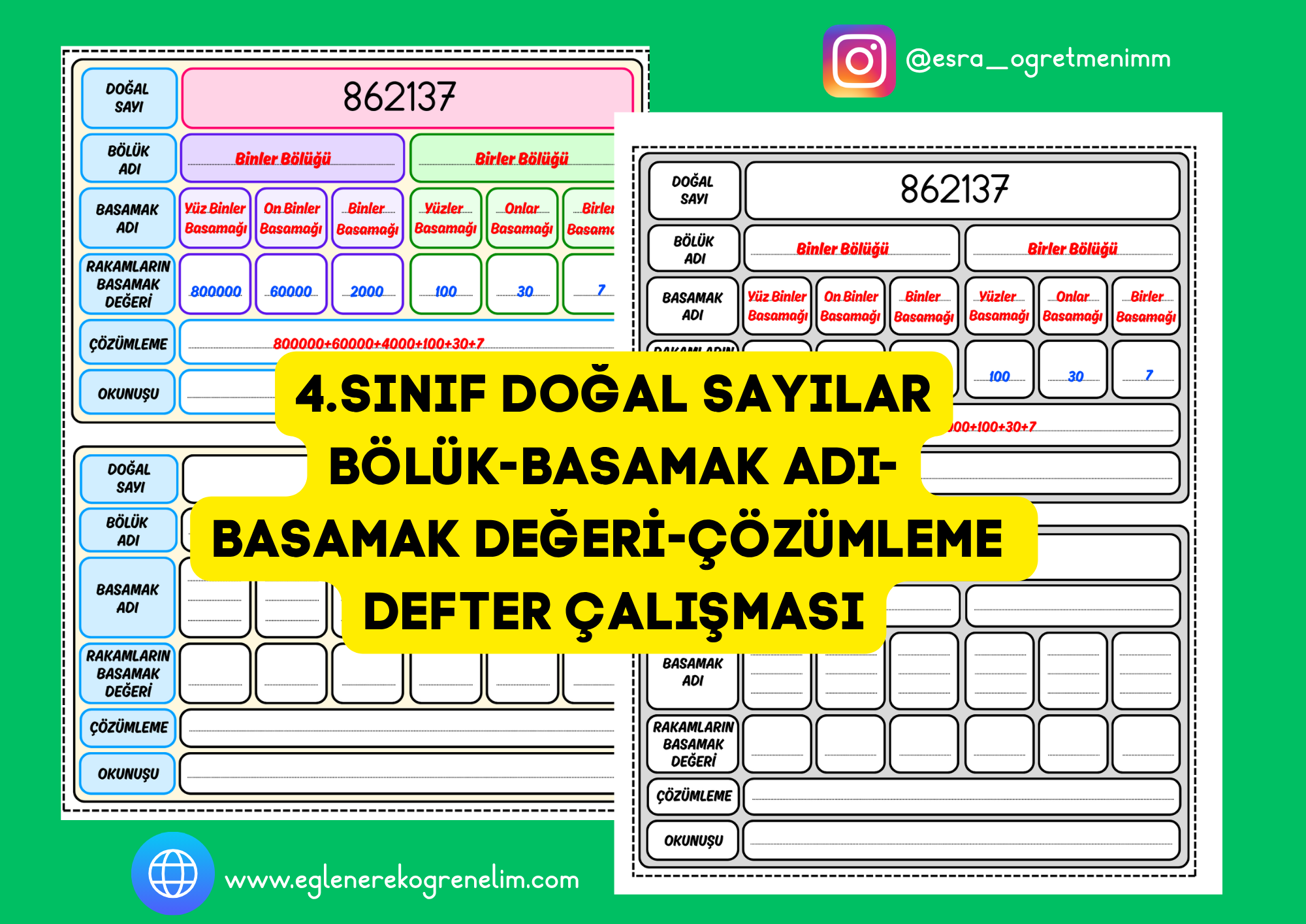 4.Sınıf Doğal Sayılar Defter Çalışması