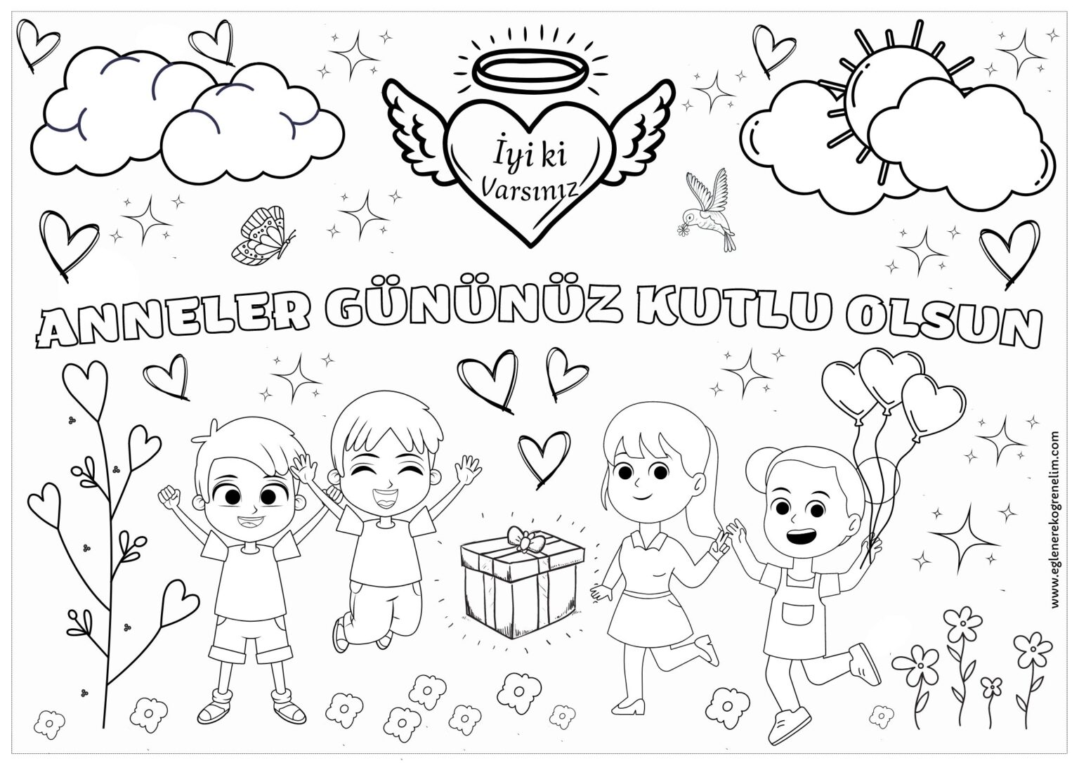 Anneler Günü Boyama-Grup Çalışması-1-18 Sayfa | Eğlenerek Öğrenelim ...