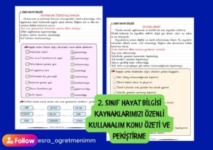 2-sinif-hayat-bilgisi-kaynaklarimizi-ozenli-kullanalim-konu-ozeti-ve-pekistirme