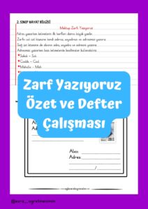 2-sinif-hayat-bilgisi-zarf-yaziyoruz-ozet-ve-defter-calismasi